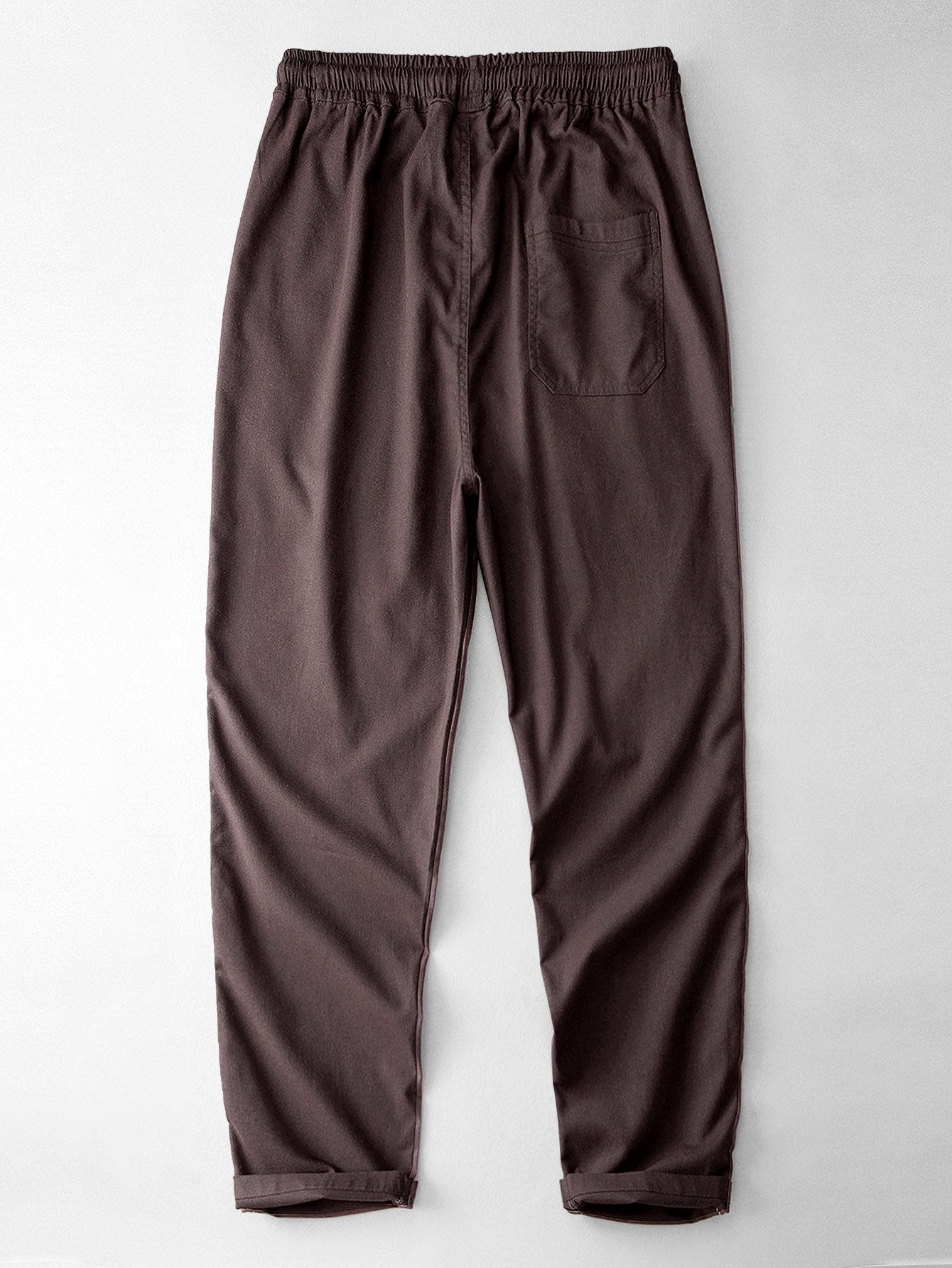Relax Fit Geometry Crochet V Neck Knit Polo & Straight Leg Linen Pants