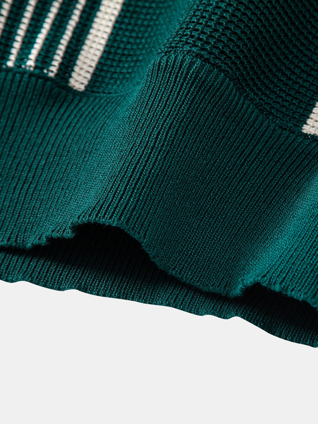 Stripe Knit Zip Up Polo Shirt & Slim Fit Tapered Trousers