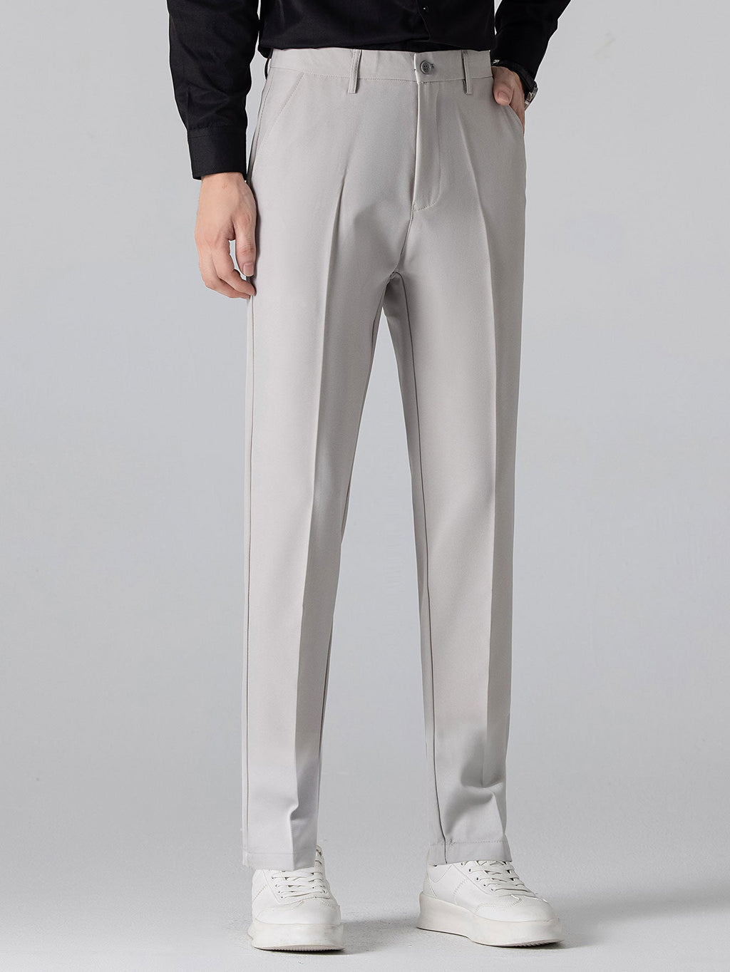 Twist Jacquard V Neck Polo & Slim Fit Tapered Trousers