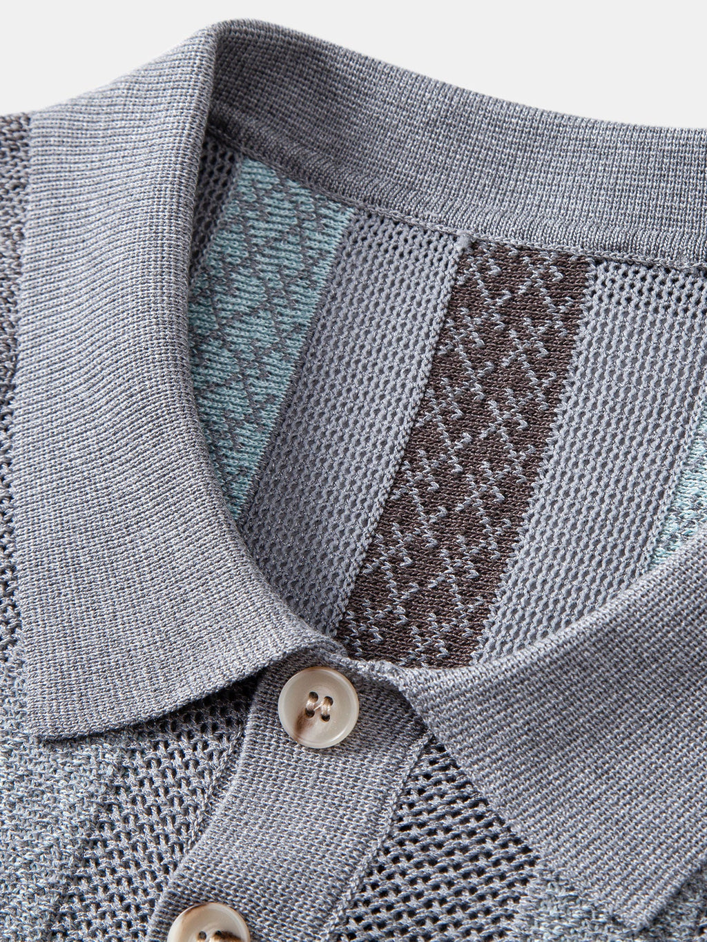 Striped Textured Knit Polo & Slim Fit Tapered Trousers