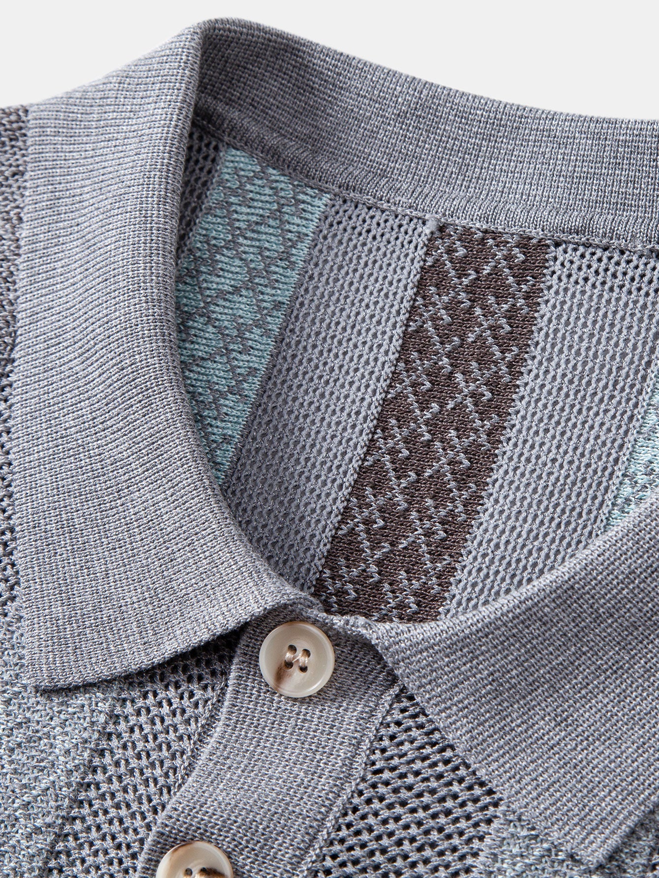 Striped Textured Knit Polo & Slim Fit Tapered Trousers