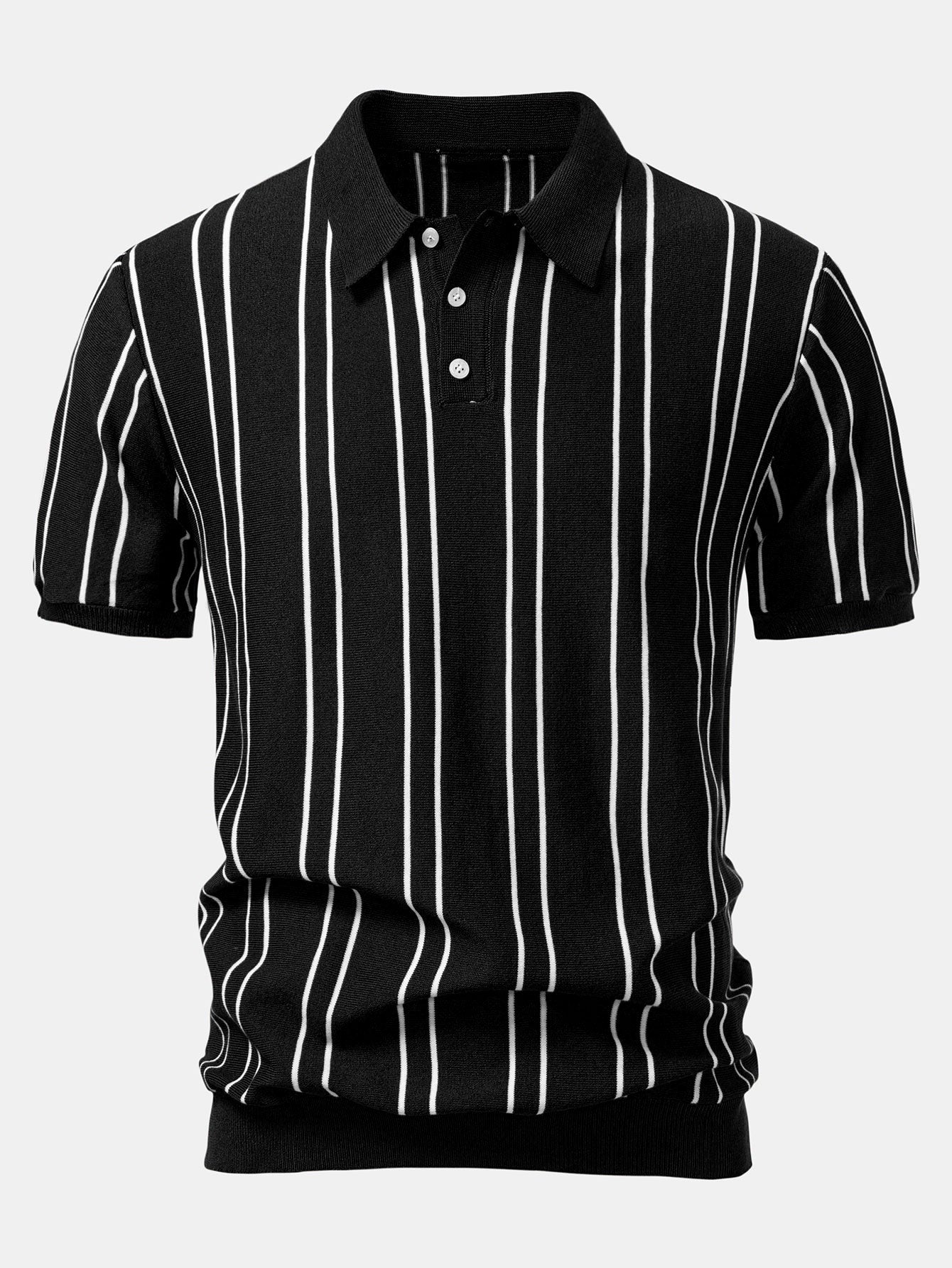 Striped Knitted Polo Shirt & Slim Fit Tapered Trousers