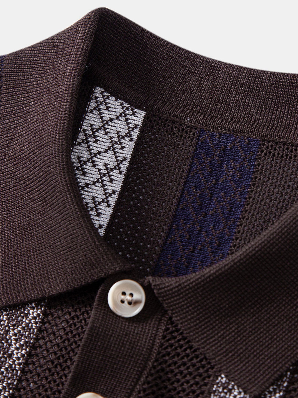 Striped Textured Knit Polo & Slim Fit Tapered Trousers