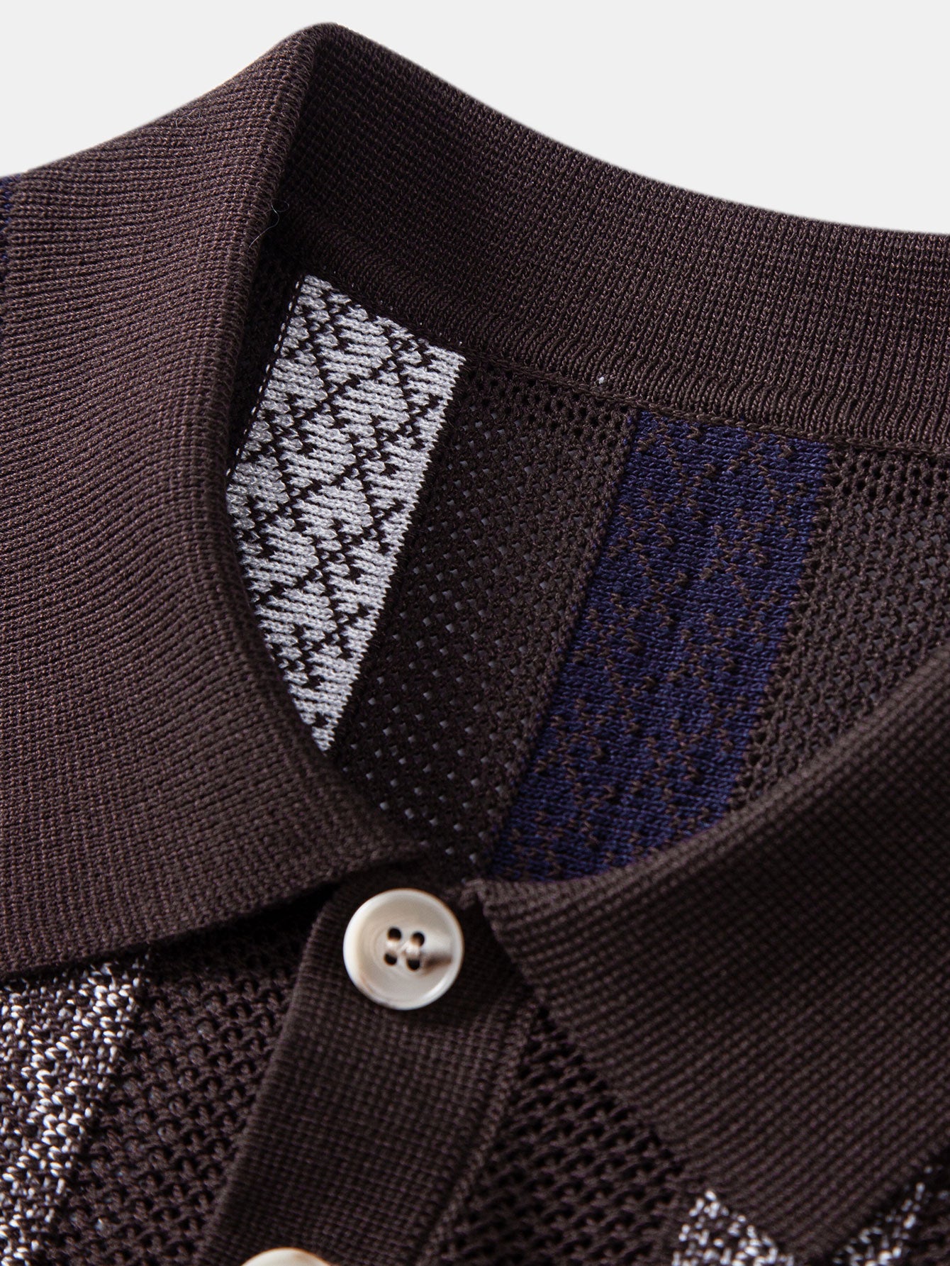 Striped Textured Knit Polo & Slim Fit Tapered Trousers