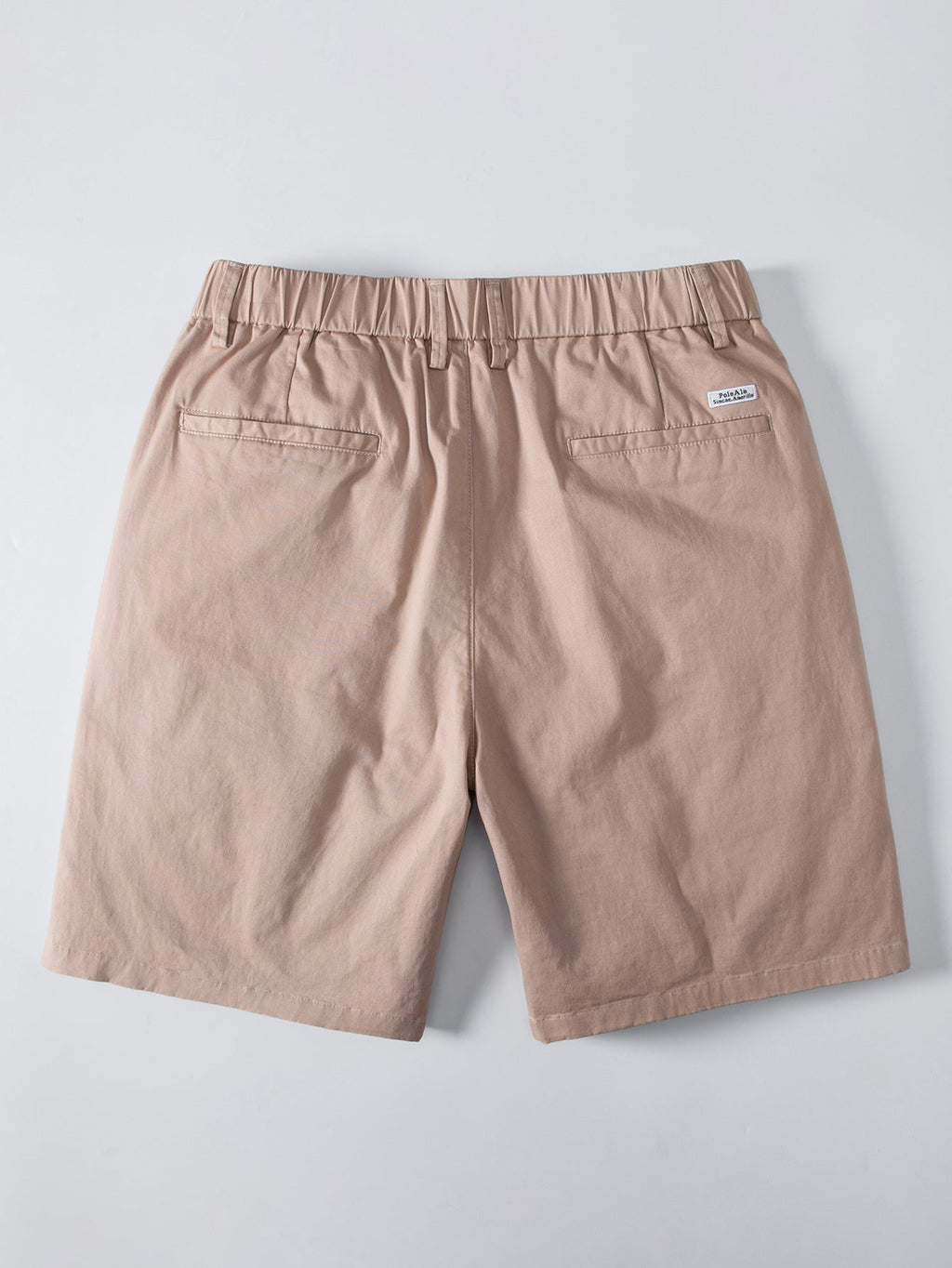 Contrast Trim Textured Zipper Knit Polo & Elastic Waist Chino Shorts