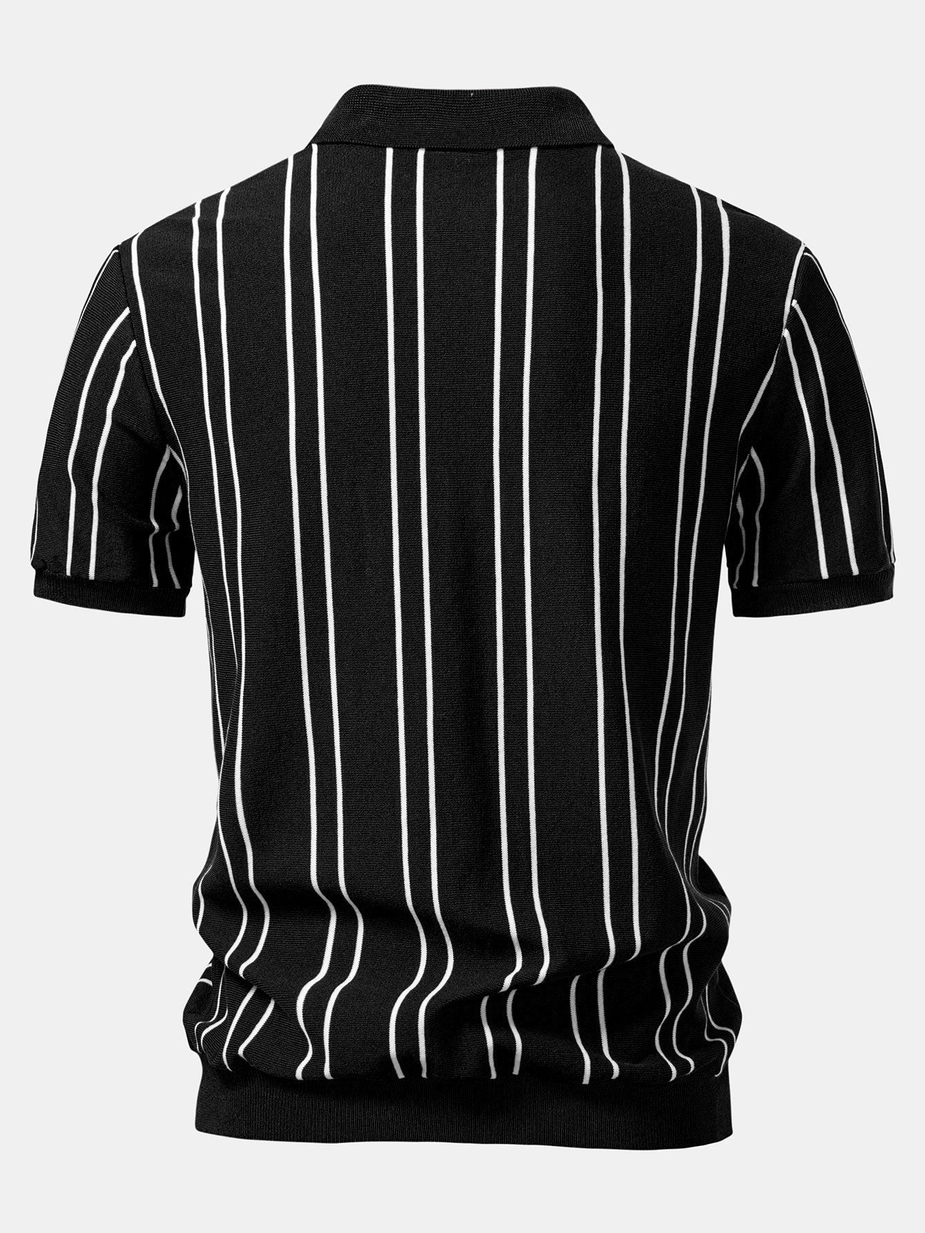 Striped Knitted Polo Shirt & Slim Fit Tapered Trousers