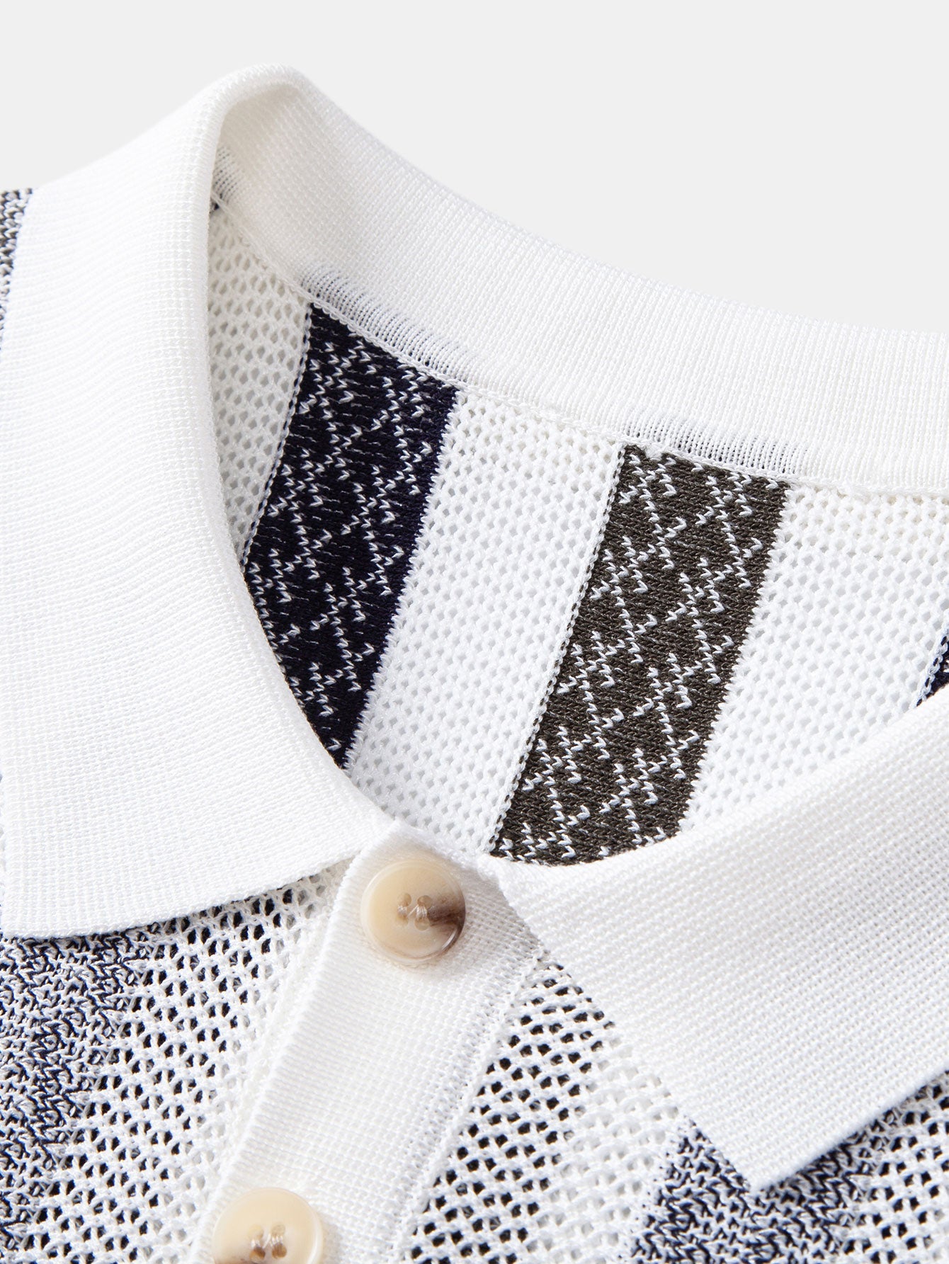 Striped Textured Knit Polo & Slim Fit Tapered Trousers
