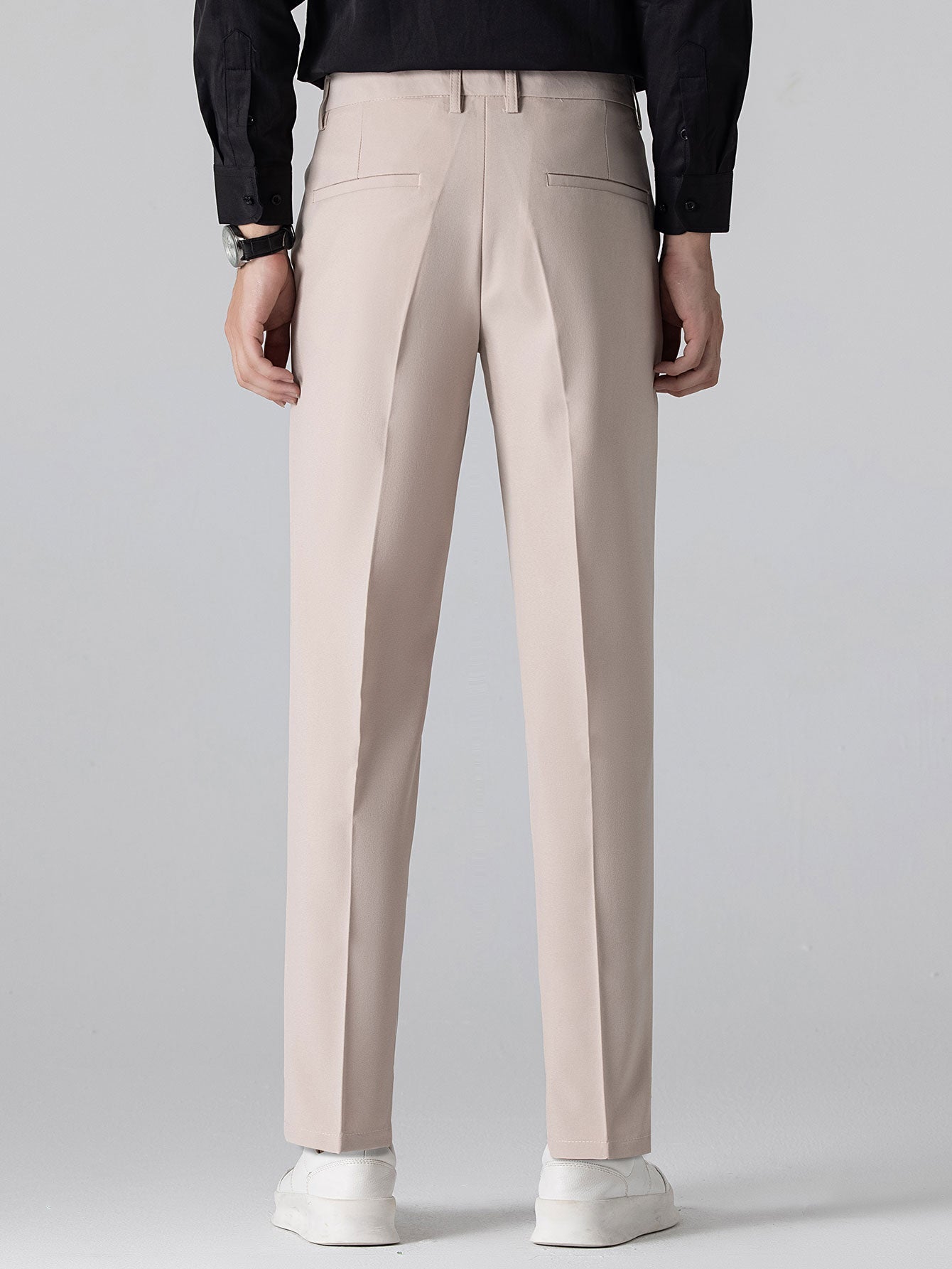 Stripe Zip Knit Ribbed Polo Shirt & Slim Fit Tapered Trousers