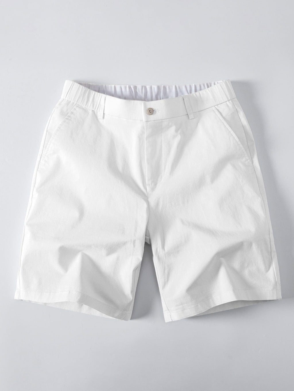 Texture Contrast Knitted V Neck Polo Shirt & Elastic Waist Chino Shorts