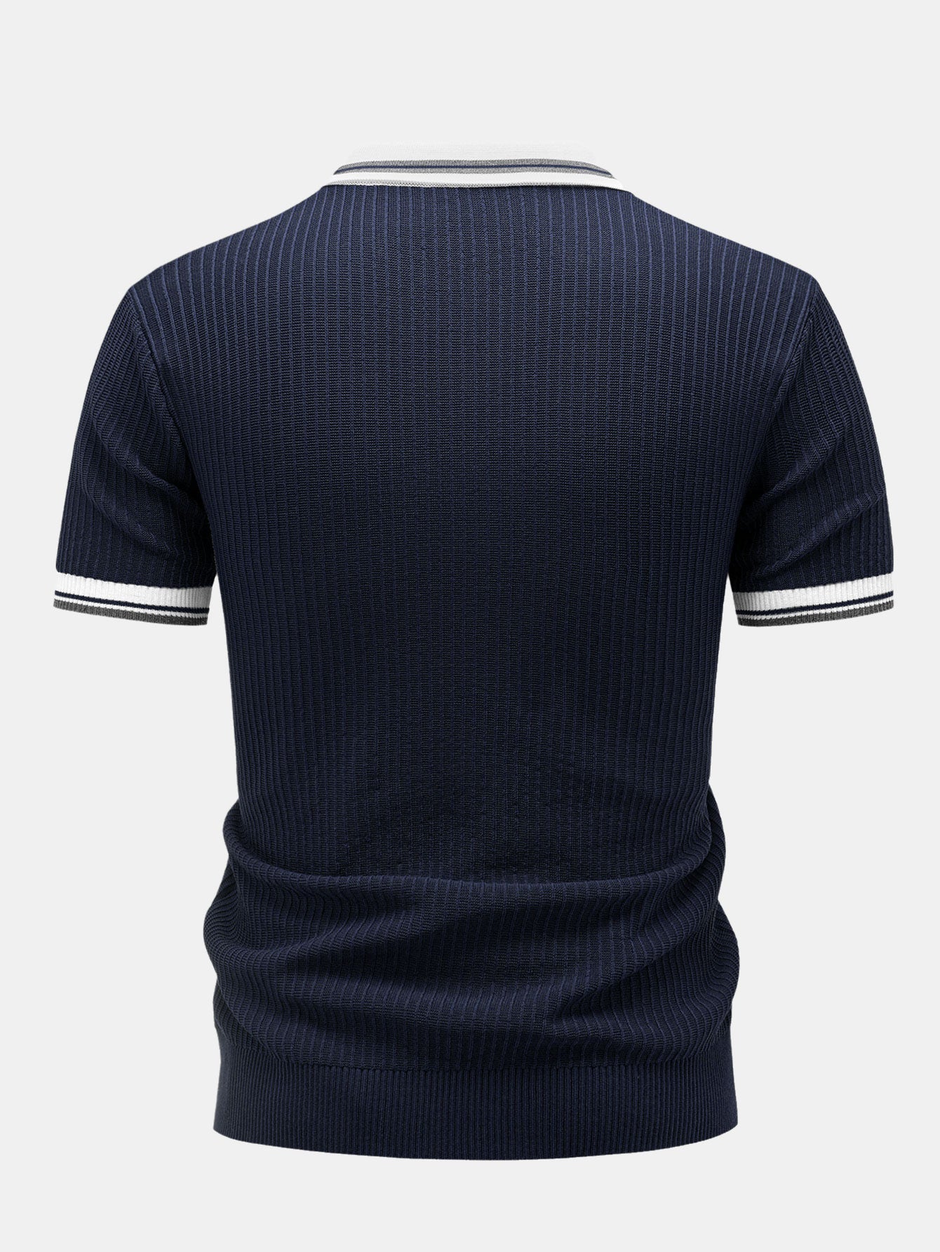 Contrast Trim Knit Polo Shirt & Slim Fit Tapered Trousers