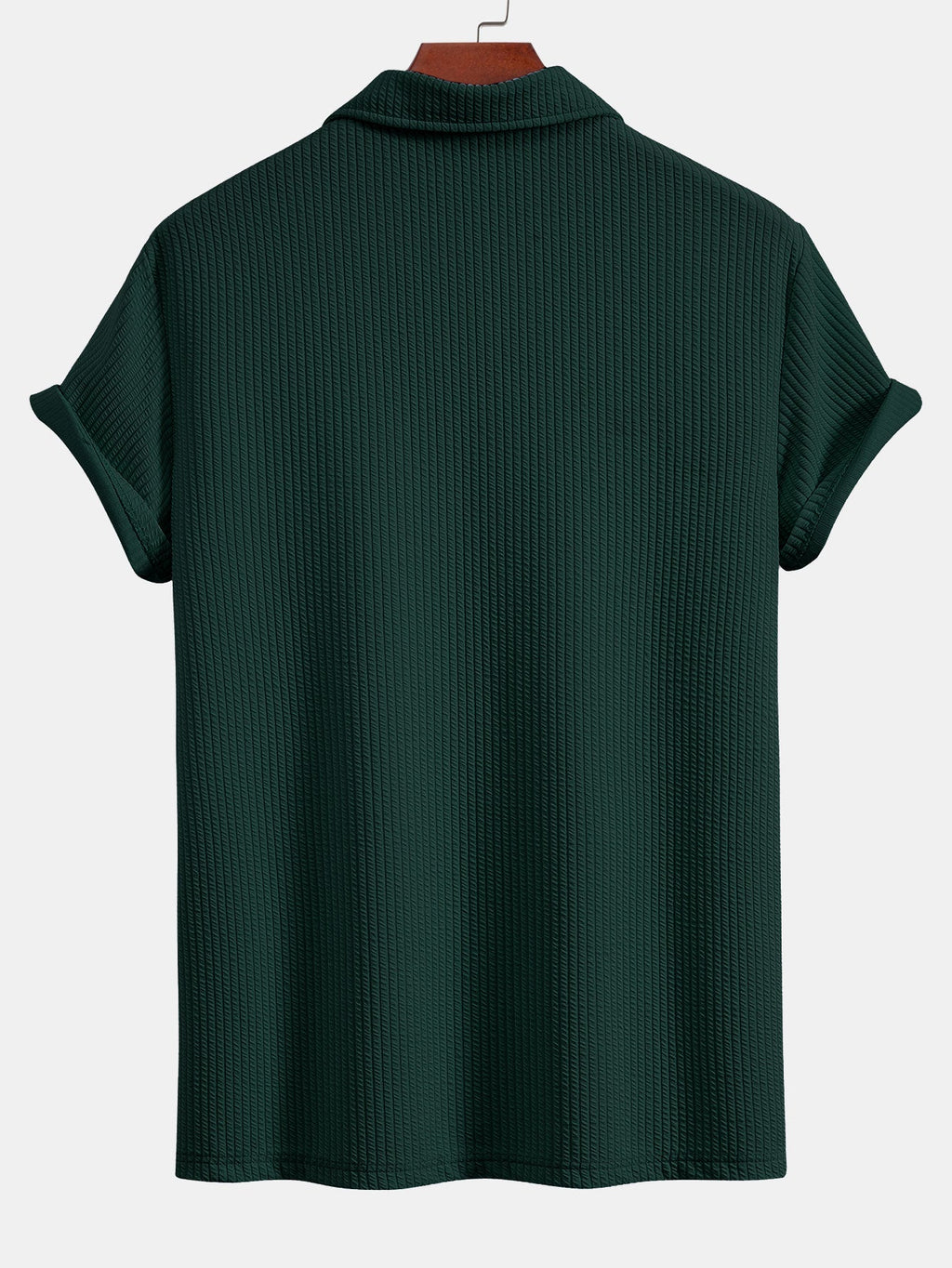 Short Sleeved V-Neck Ribbed Polo & Straight Leg Ribbed Pants