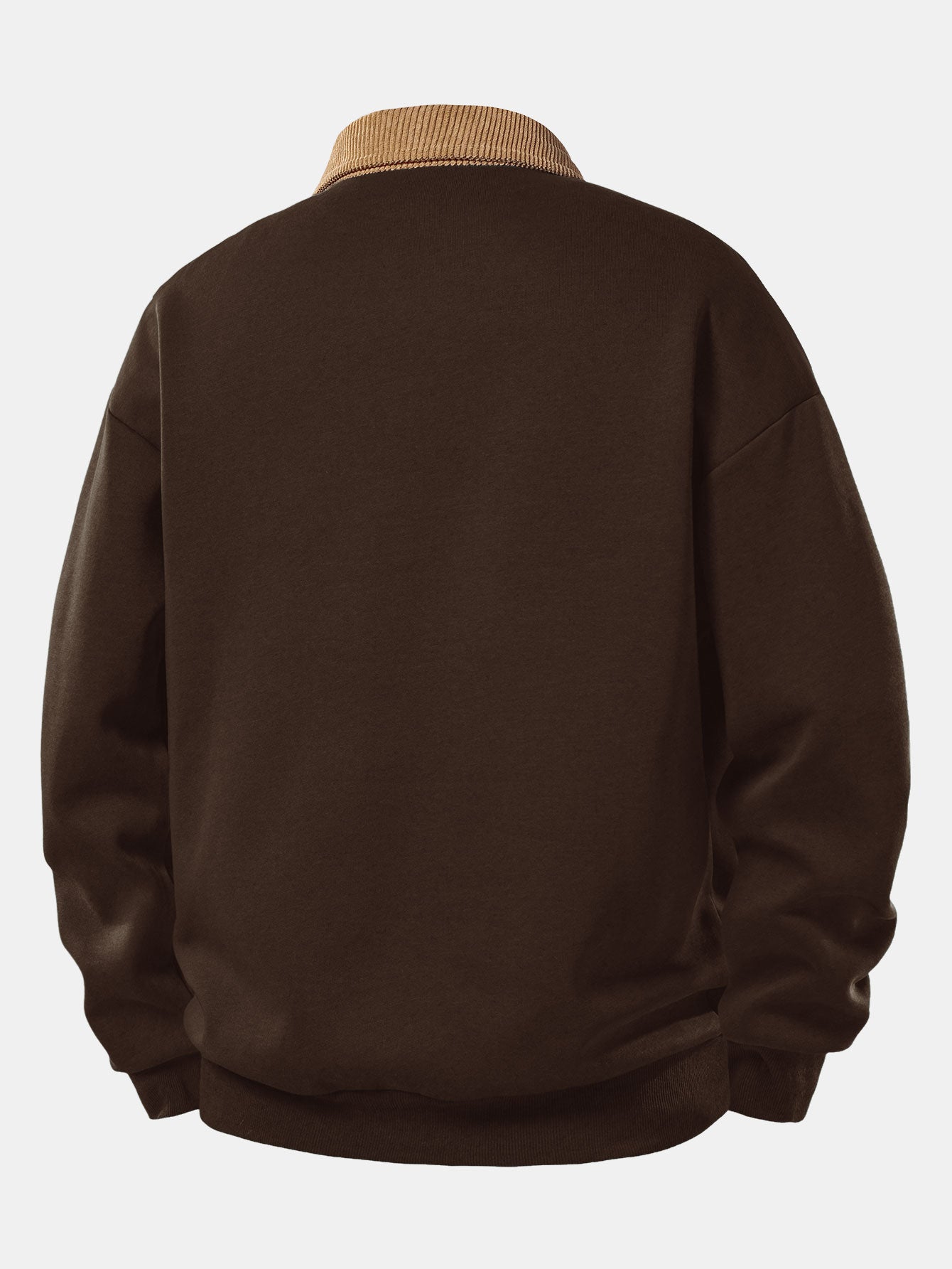 Relax Fit Contrast Corduroy Polo Collar Sweatshirt & Straight Leg Corduroy Pants