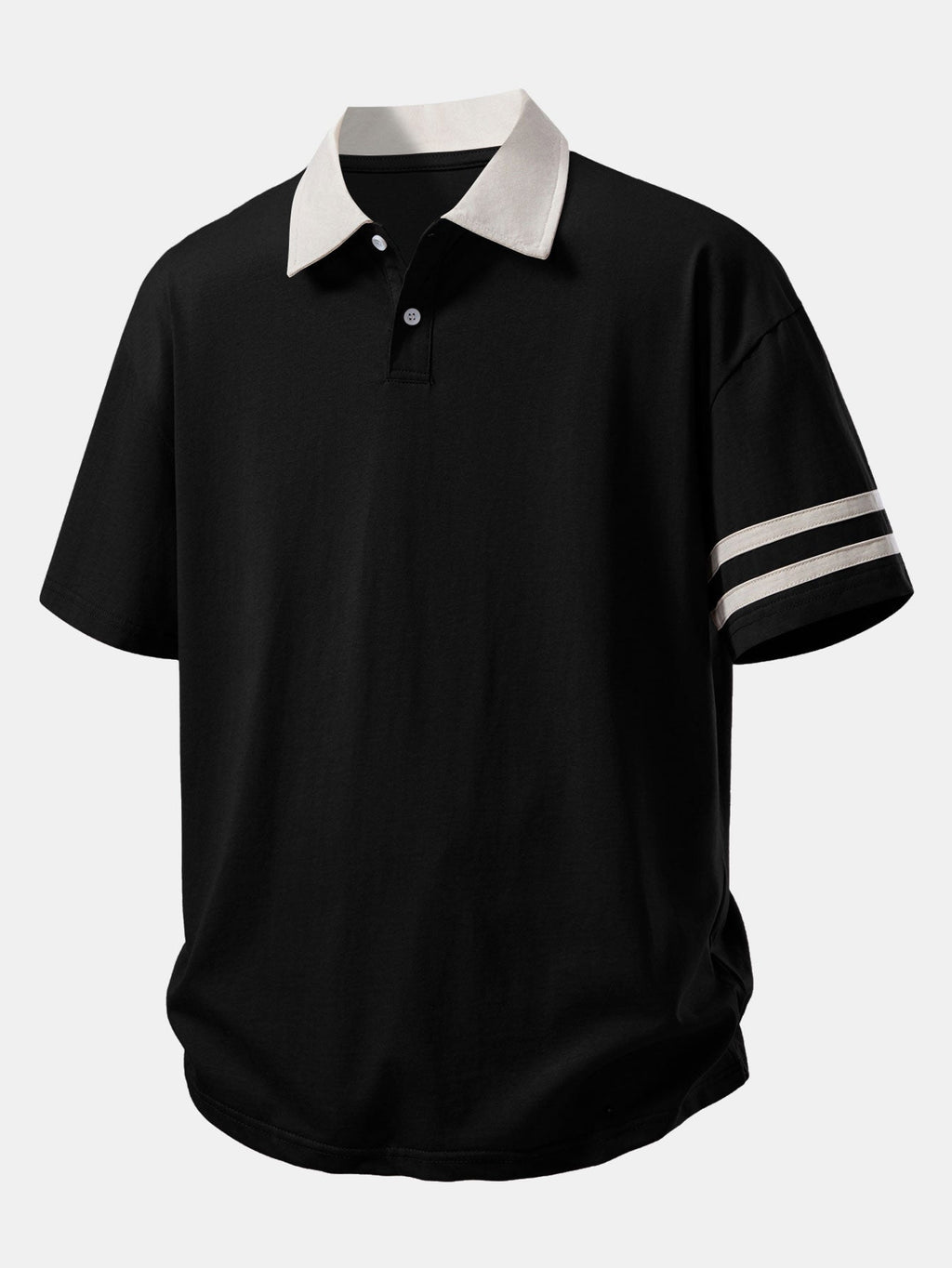 Relax Fit Contrast Collar Polo Shirt & Cotton Drawstring 7" Shorts