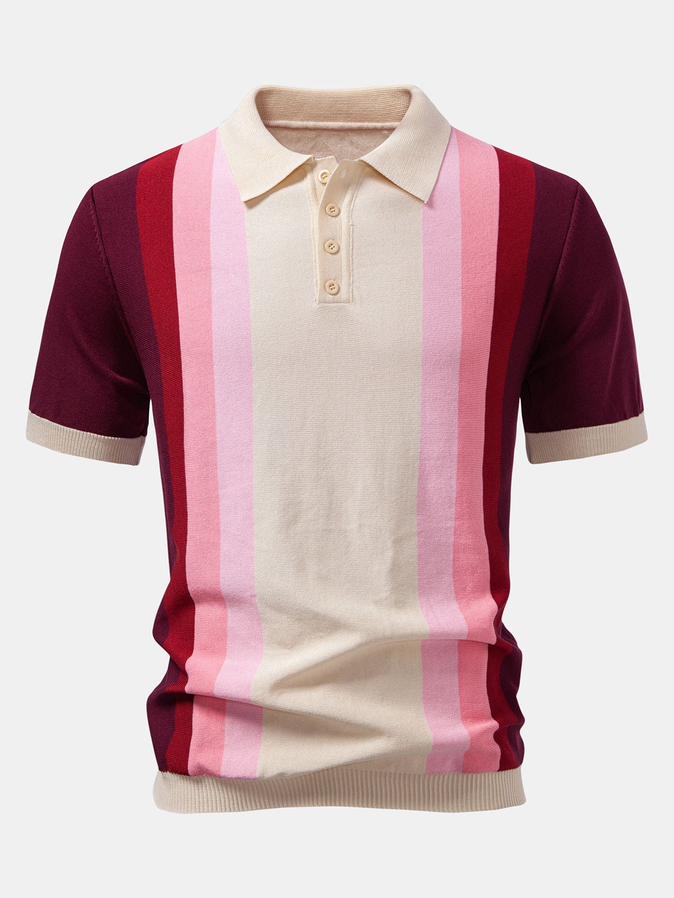 Striped Knitted Polo Shirt & Slim Fit Tapered Trousers