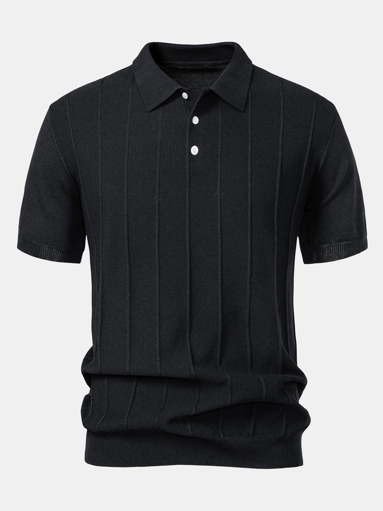 Stripe Jacquard Knit Polo Shirt & Slim Fit Tapered Trousers