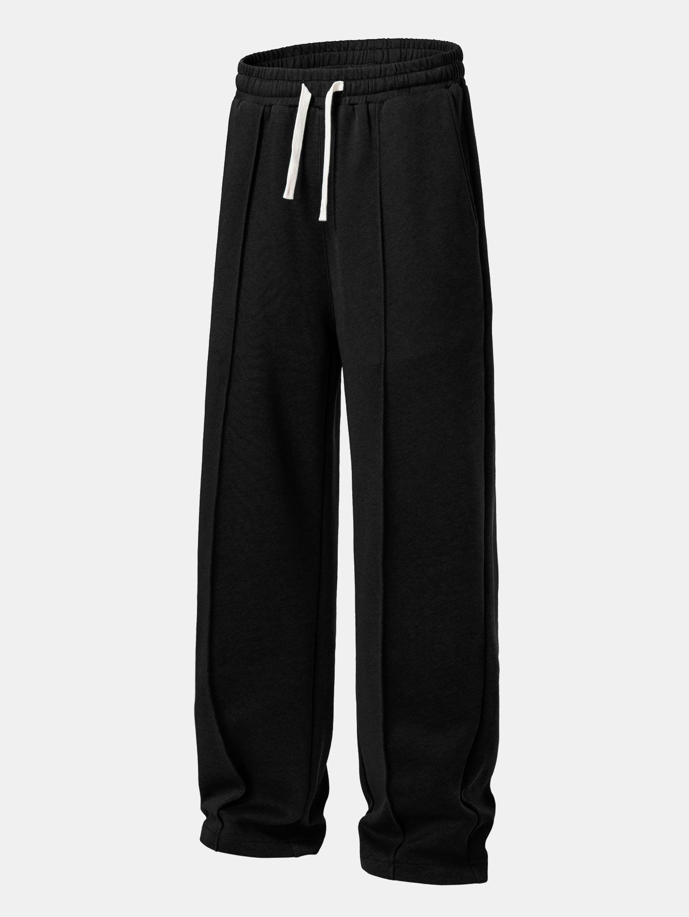 Relax Fit Color Block Polo Collar Sweatshirt & Straight Leg Pleated Pintuck Sweatpants