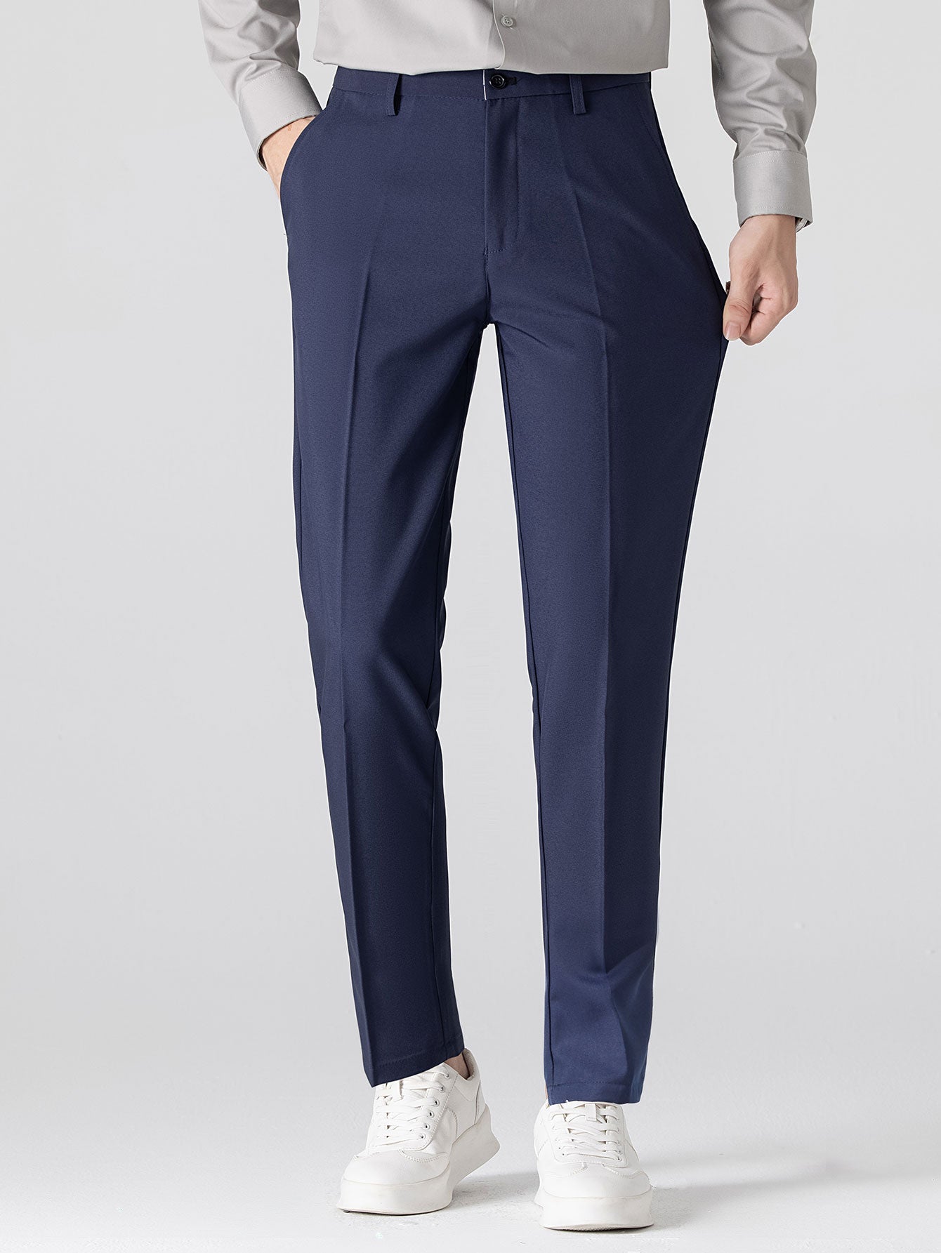Striped Knitted Polo Shirt & Slim Fit Tapered Trousers