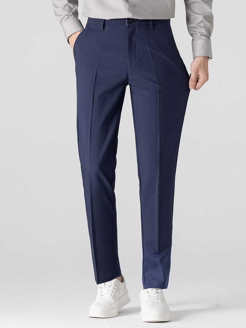 Contrast Geometry Jacquard Knit Polo & Slim Fit Tapered Trousers