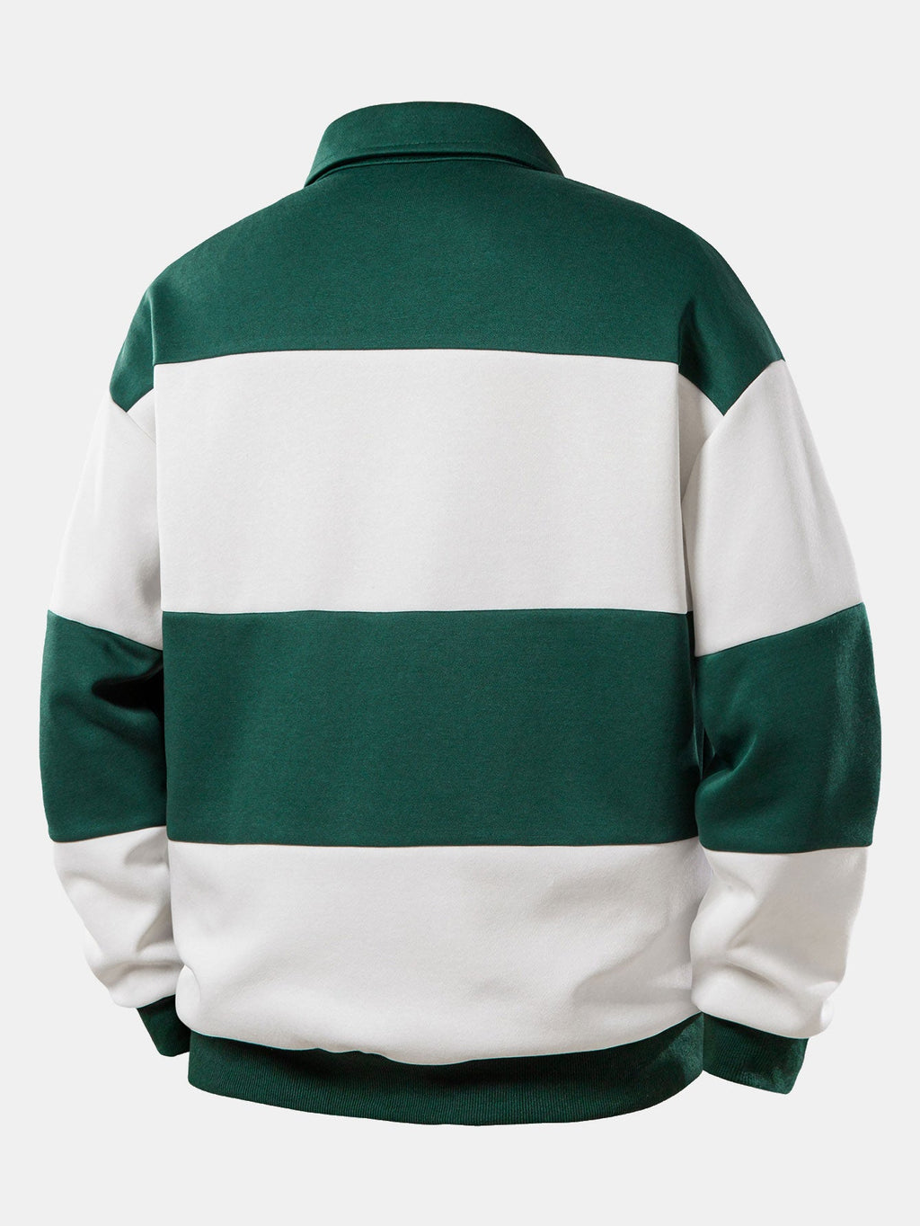 Relax Fit Los Angeles Print Color Block Polo Sweatshirt & Slit Hem Stripe Pants