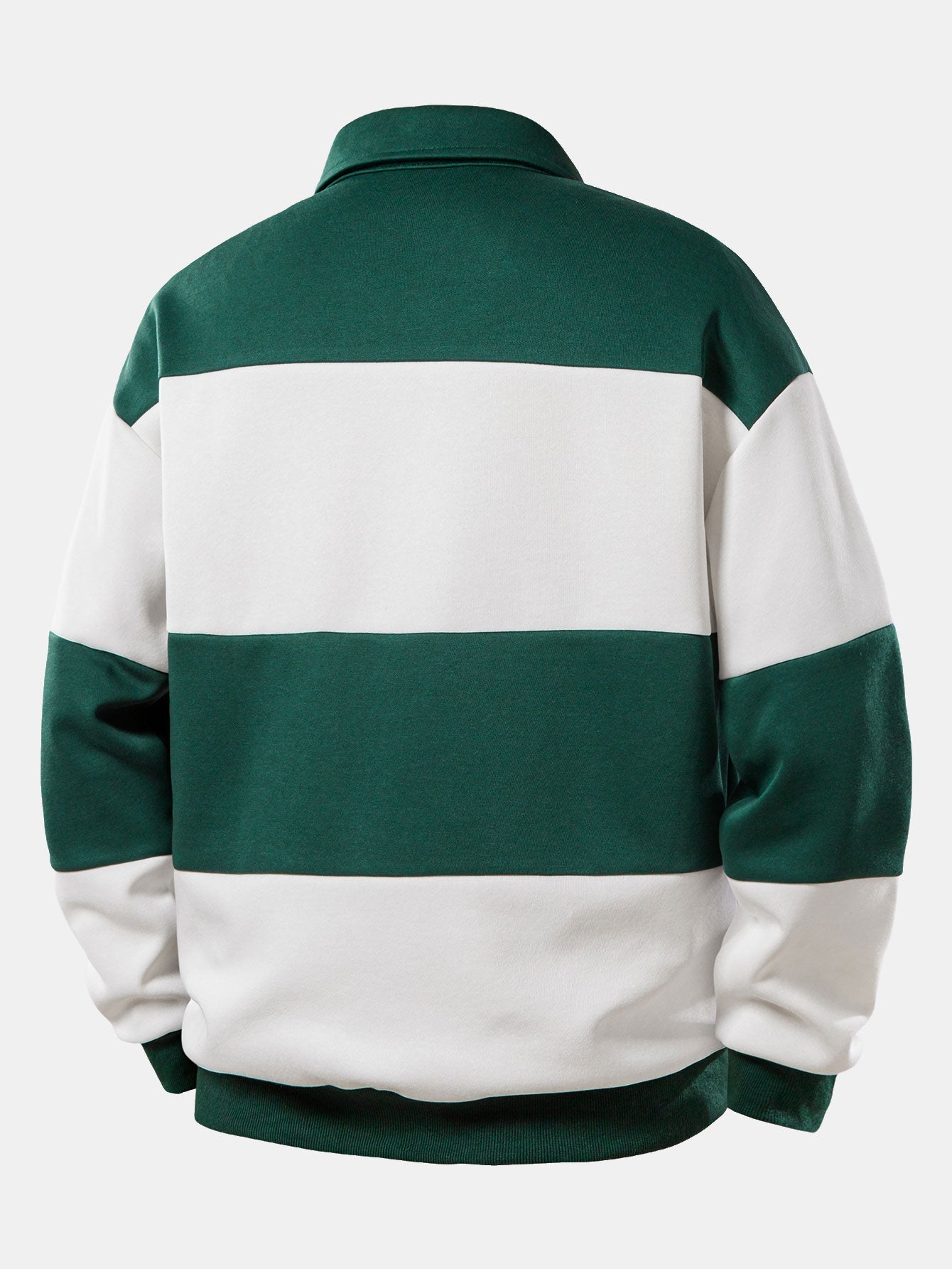 Relax Fit Los Angeles Print Color Block Polo Sweatshirt & Slit Hem Stripe Pants