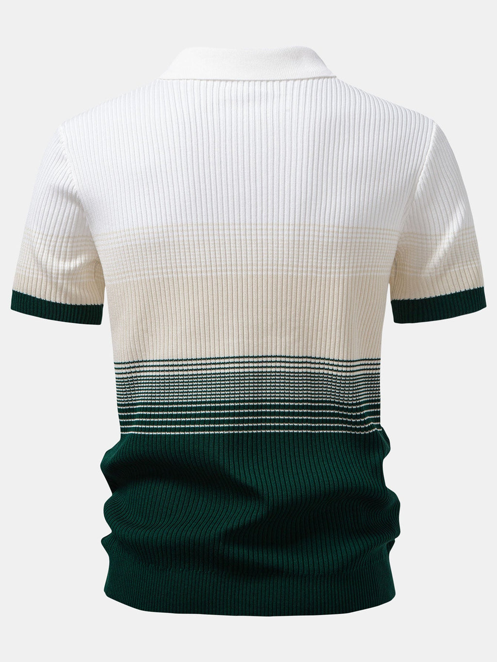 Striped Gradient Knitted Polo Shirt & Slim Fit Tapered Trousers