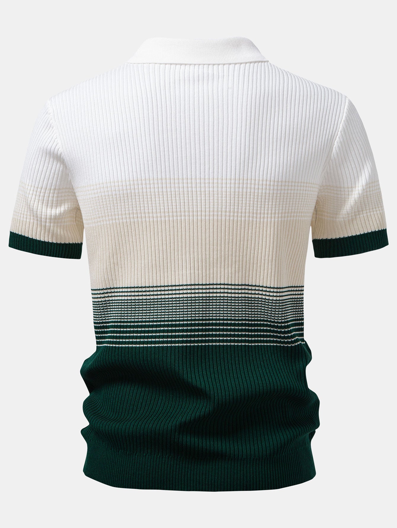Striped Gradient Knitted Polo Shirt & Slim Fit Tapered Trousers