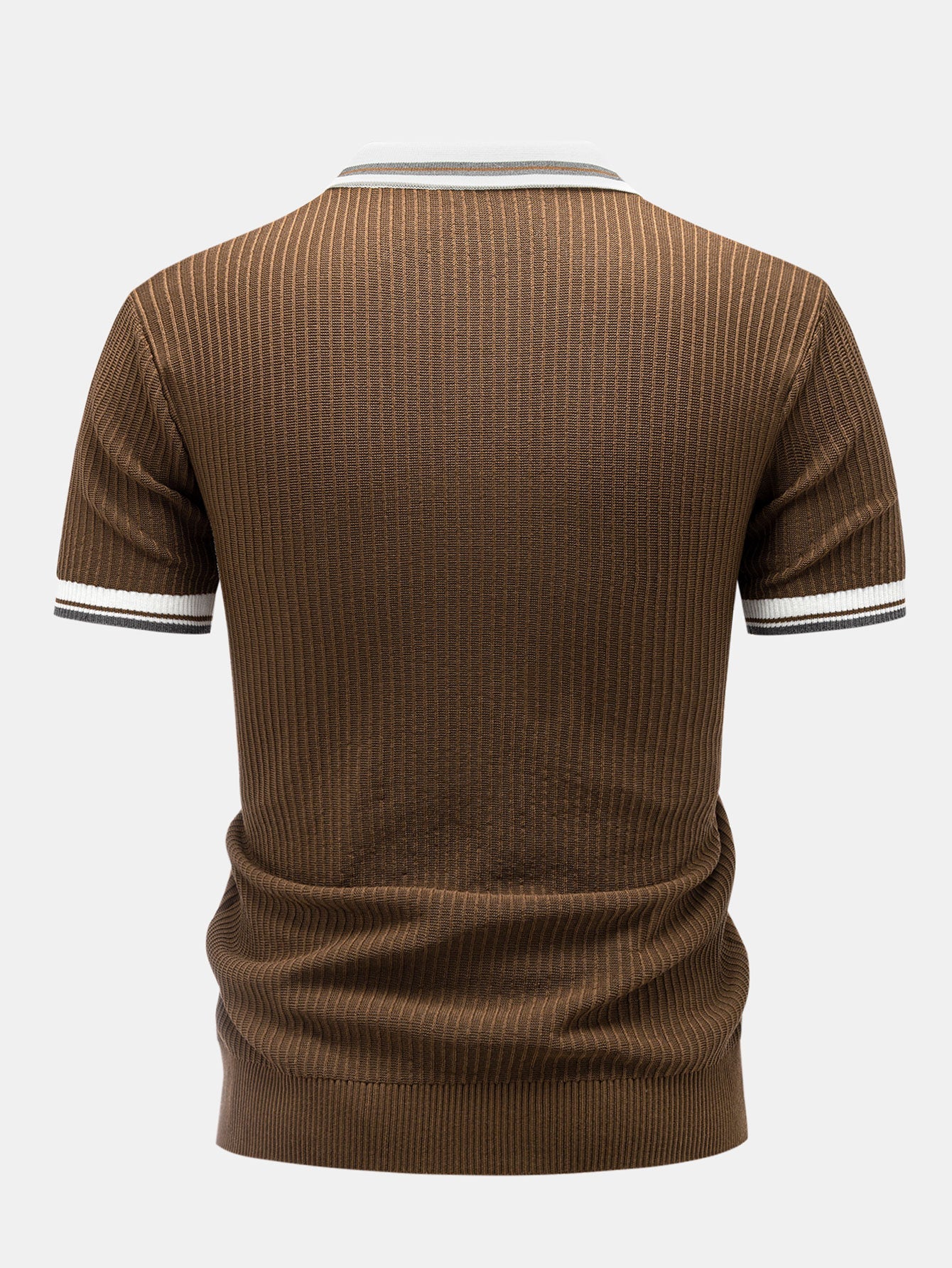 Contrast Trim Knit Polo Shirt & Slim Fit Tapered Trousers