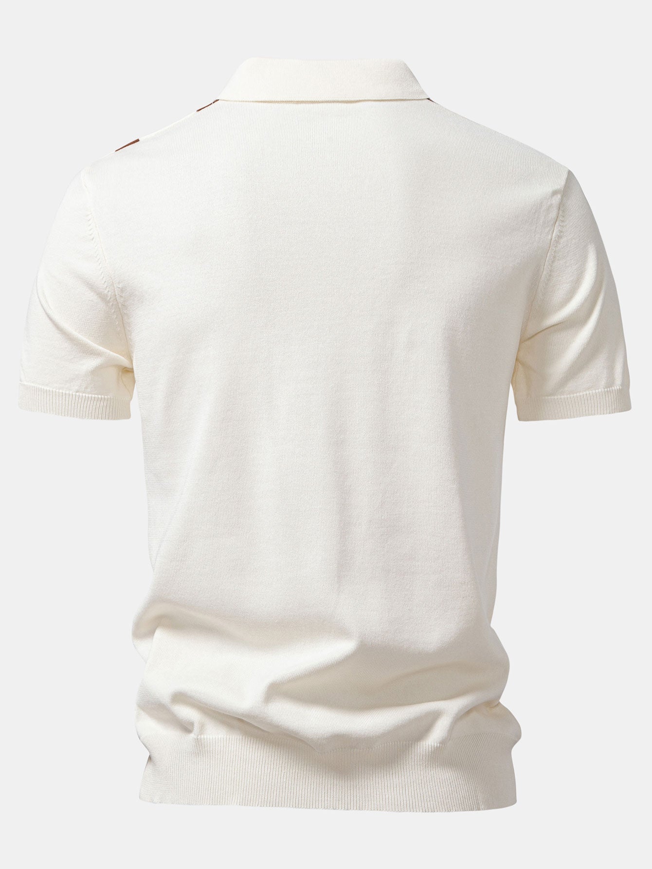 Stripe Geometric Jacquard Knitted Polo Shirt & Cotton Chino Shorts