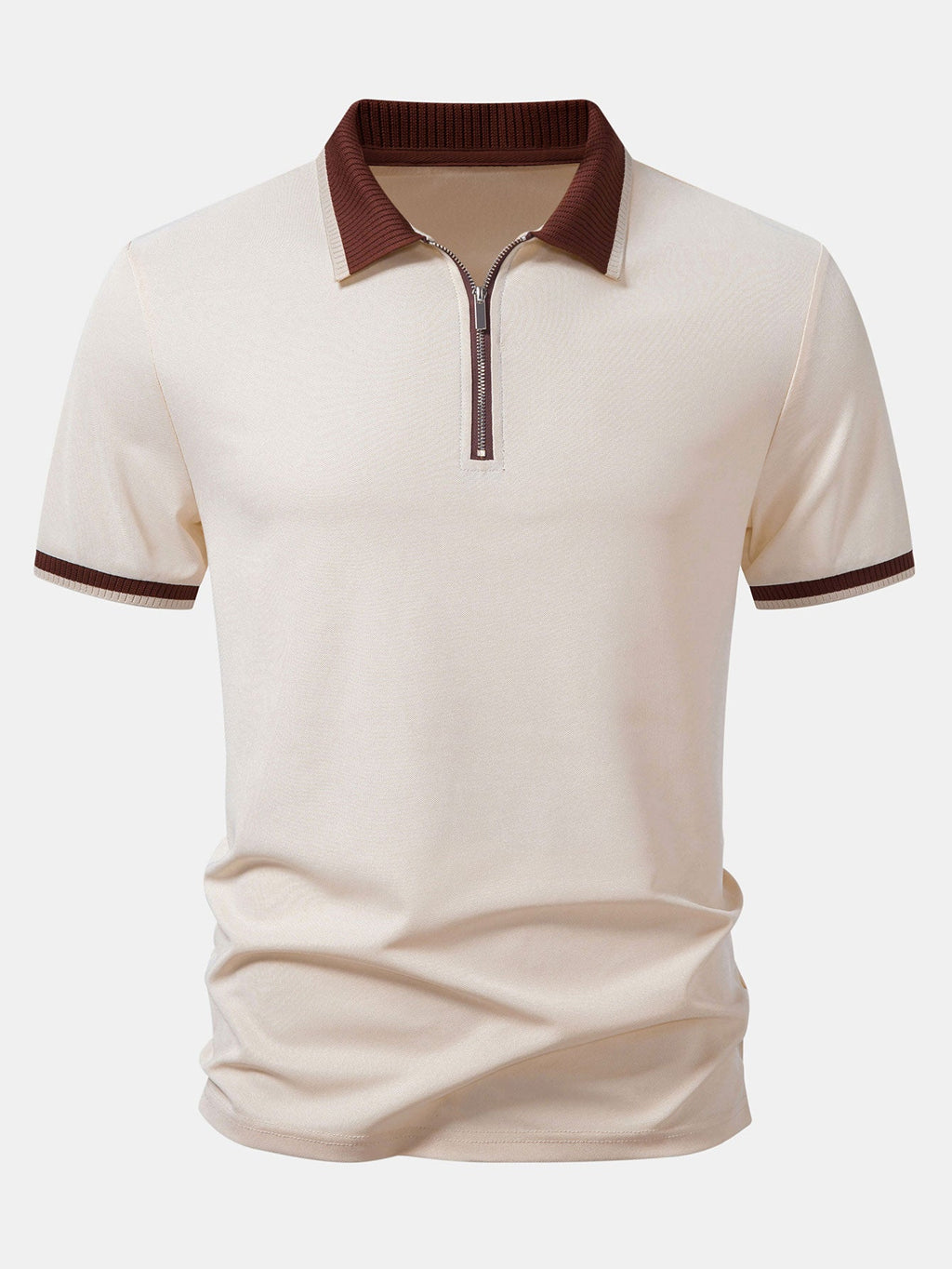 Contrast Trim Zipper Polo & Slim Fit Tapered Trousers