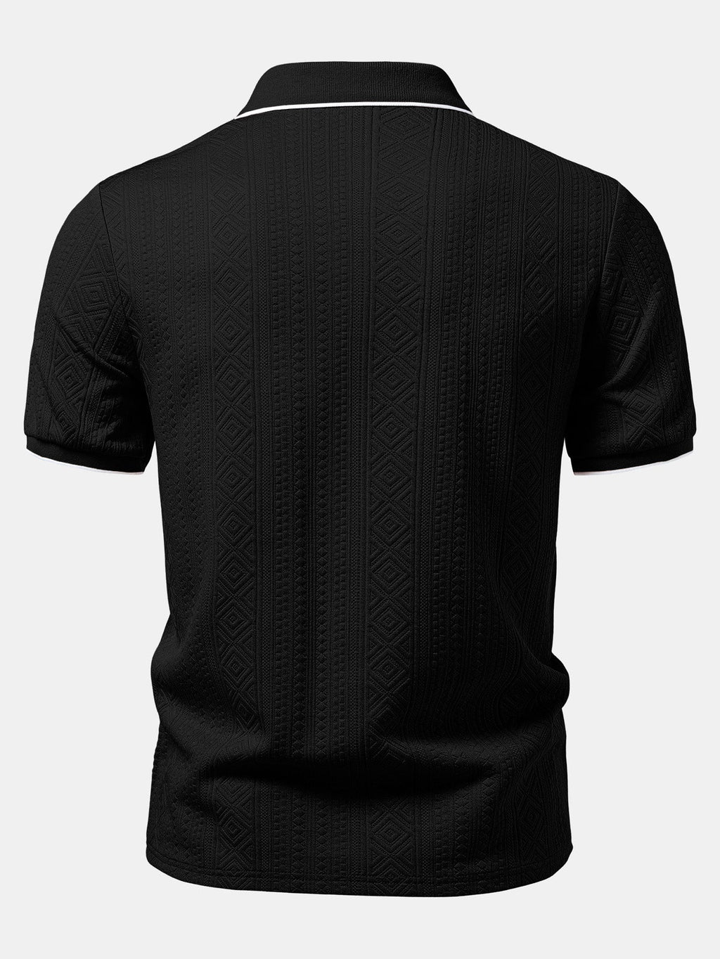Geometric Jacquard V Neck Polo & Slim Fit Tapered Trousers