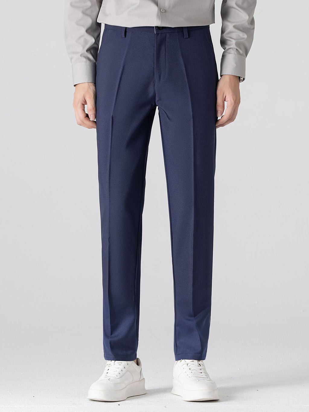 Texture Contrast Knitted V Neck Polo Shirt & Slim Fit Tapered Trousers