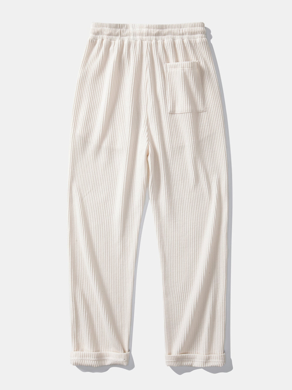 Waffle Johnny Collar Polo With Pocket & Drawstring Knitted Waffle Pants