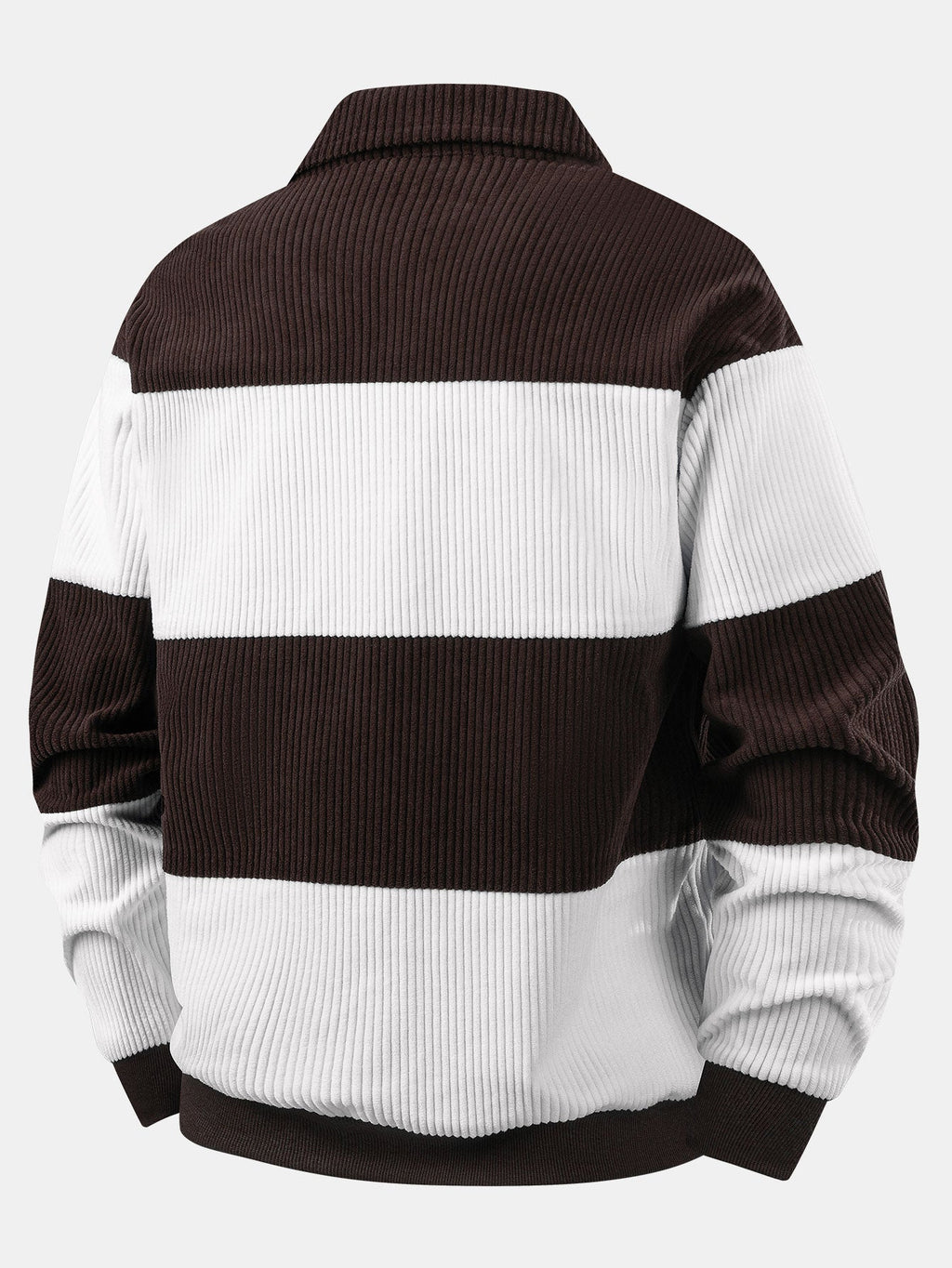 Contrast Corduroy Polo Sweatshirt & Corduroy Jogger Pants