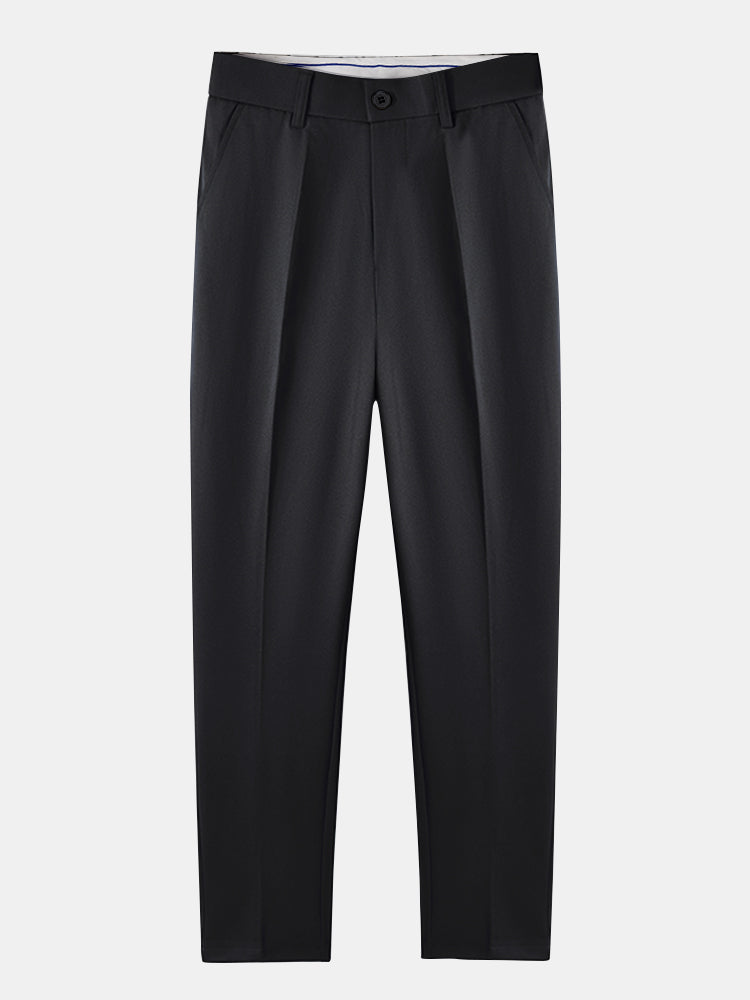 Stripe Knit Zip Up Polo Shirt & Slim Fit Tapered Trousers