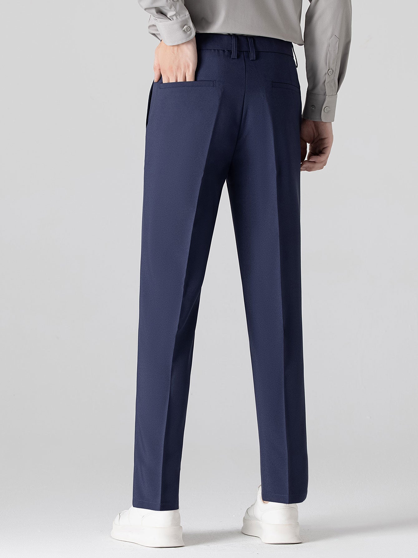 Contrast Trim Zipper Knit Polo & Slim Fit Tapered Trousers