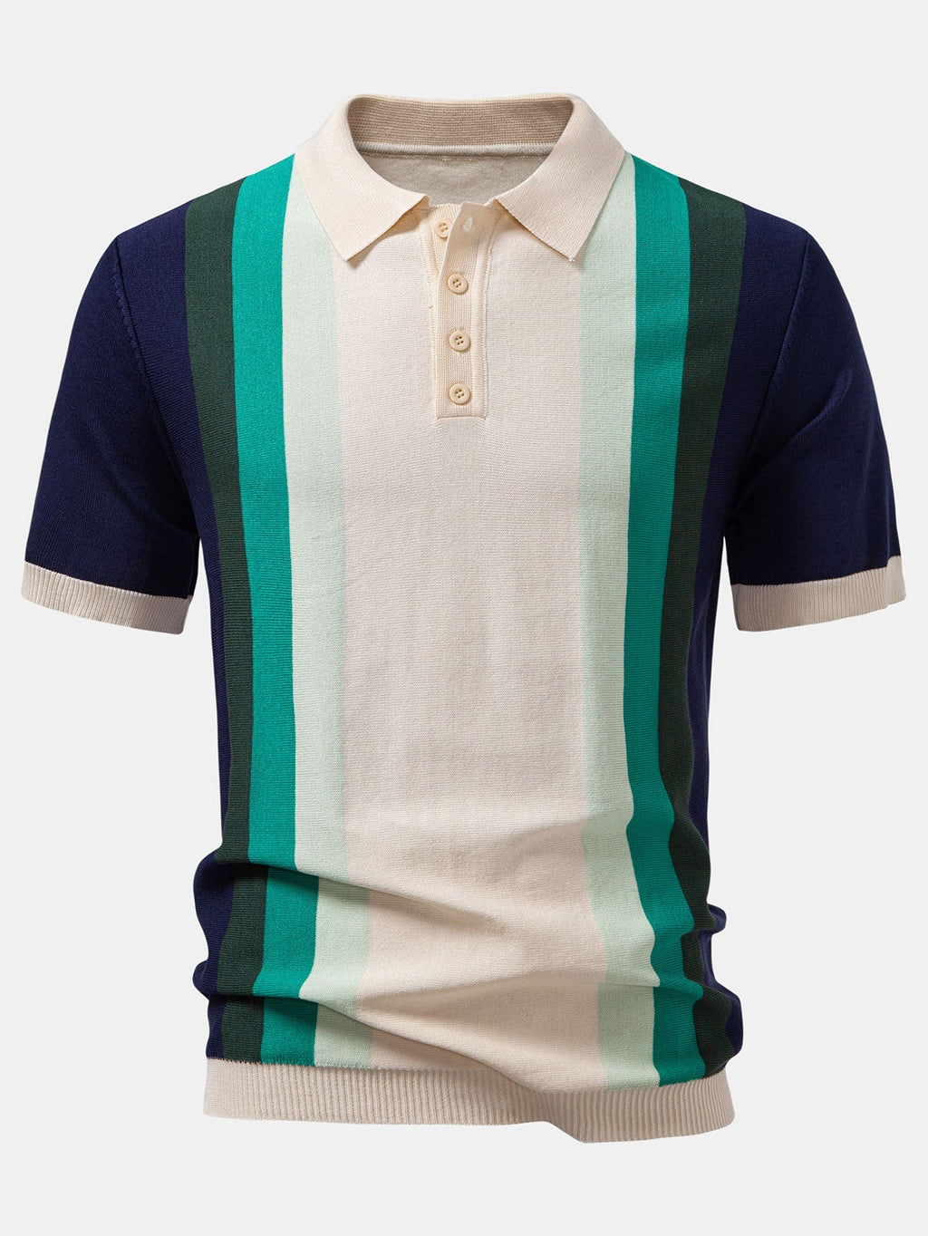 Striped Knitted Polo Shirt & Slim Fit Tapered Trousers