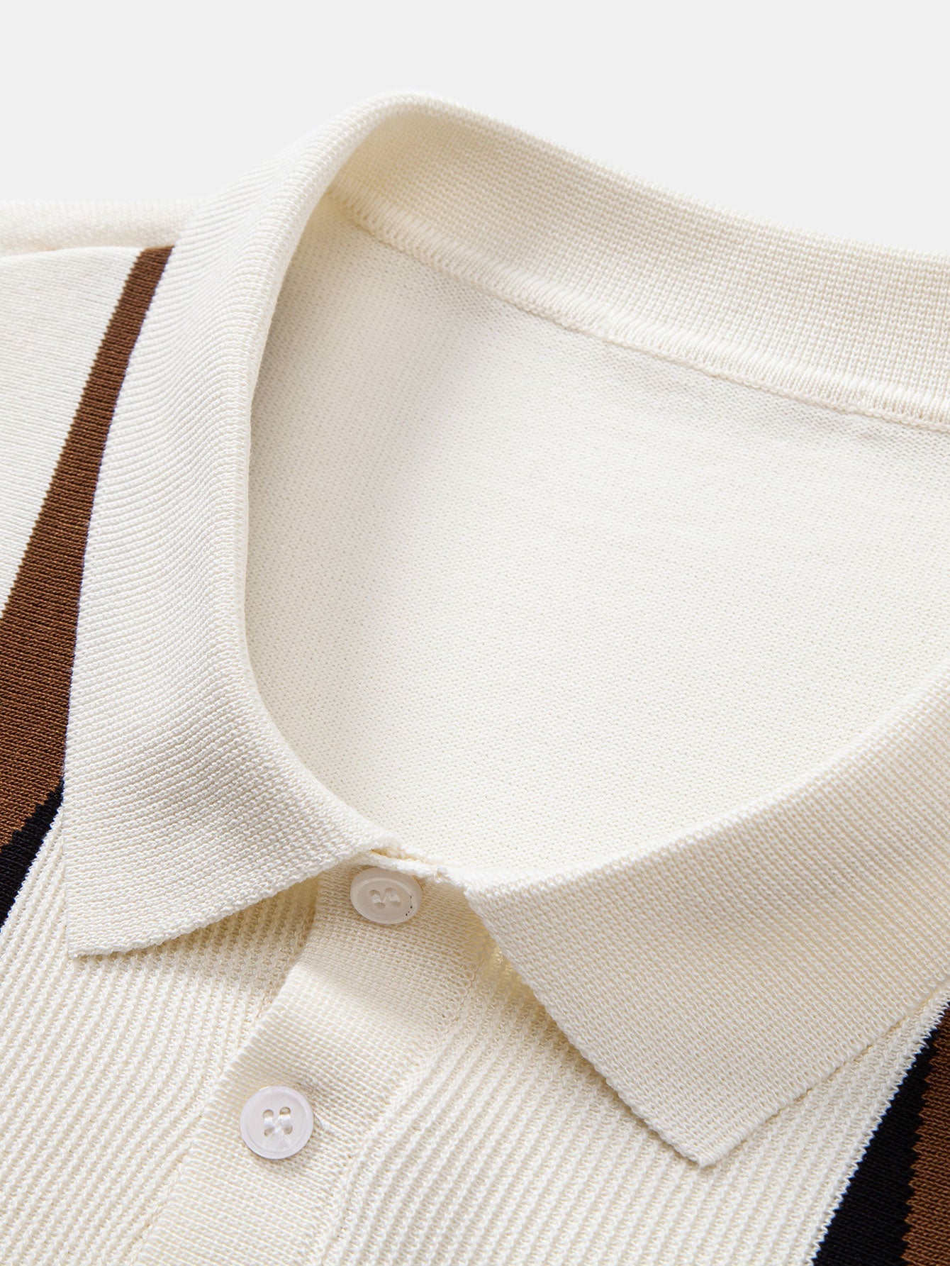 Stripe Geometric Jacquard Knitted Polo Shirt & Cotton Chino Shorts