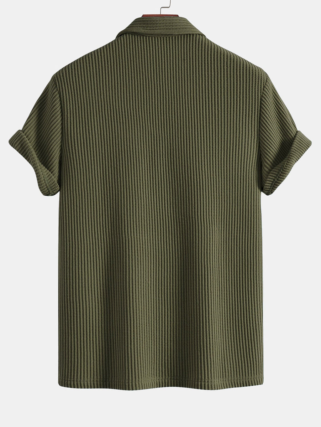 Short Sleeved Waffle Polo & Straight Leg Linen Pants