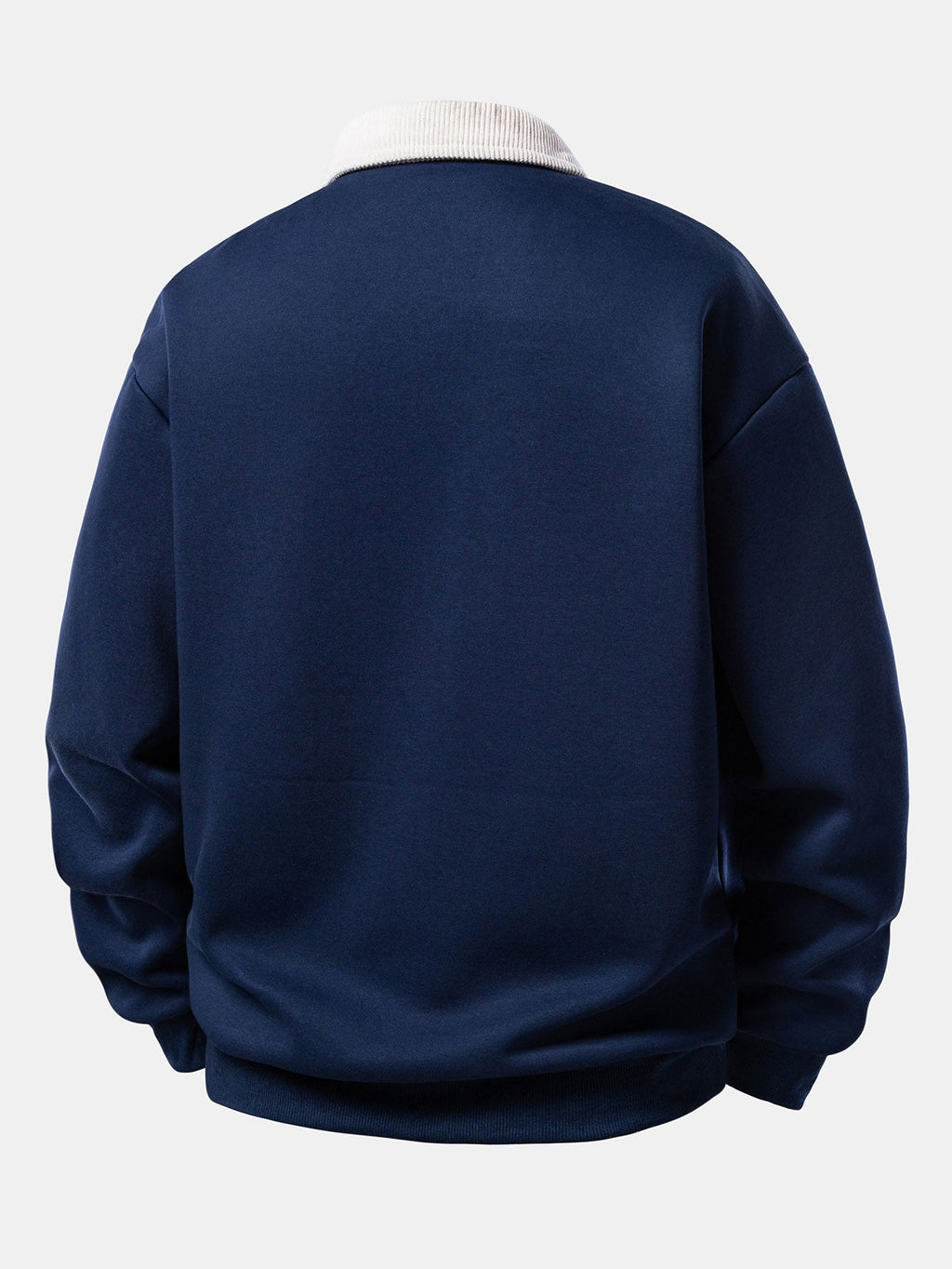 Relax Fit Contrast Corduroy Polo Collar Sweatshirt & Straight Leg Corduroy Pants