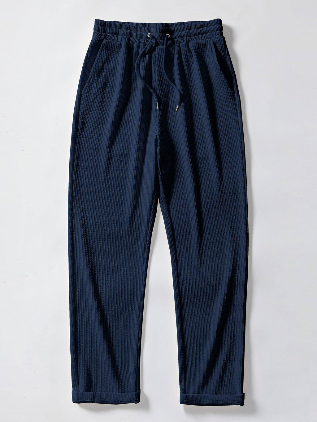 Contrast Geometry Jacquard Knit Polo & Straight Leg Ribbed Pants