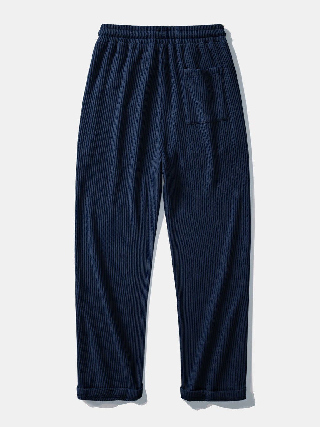 Waffle Johnny Collar Polo With Pocket & Drawstring Knitted Waffle Pants