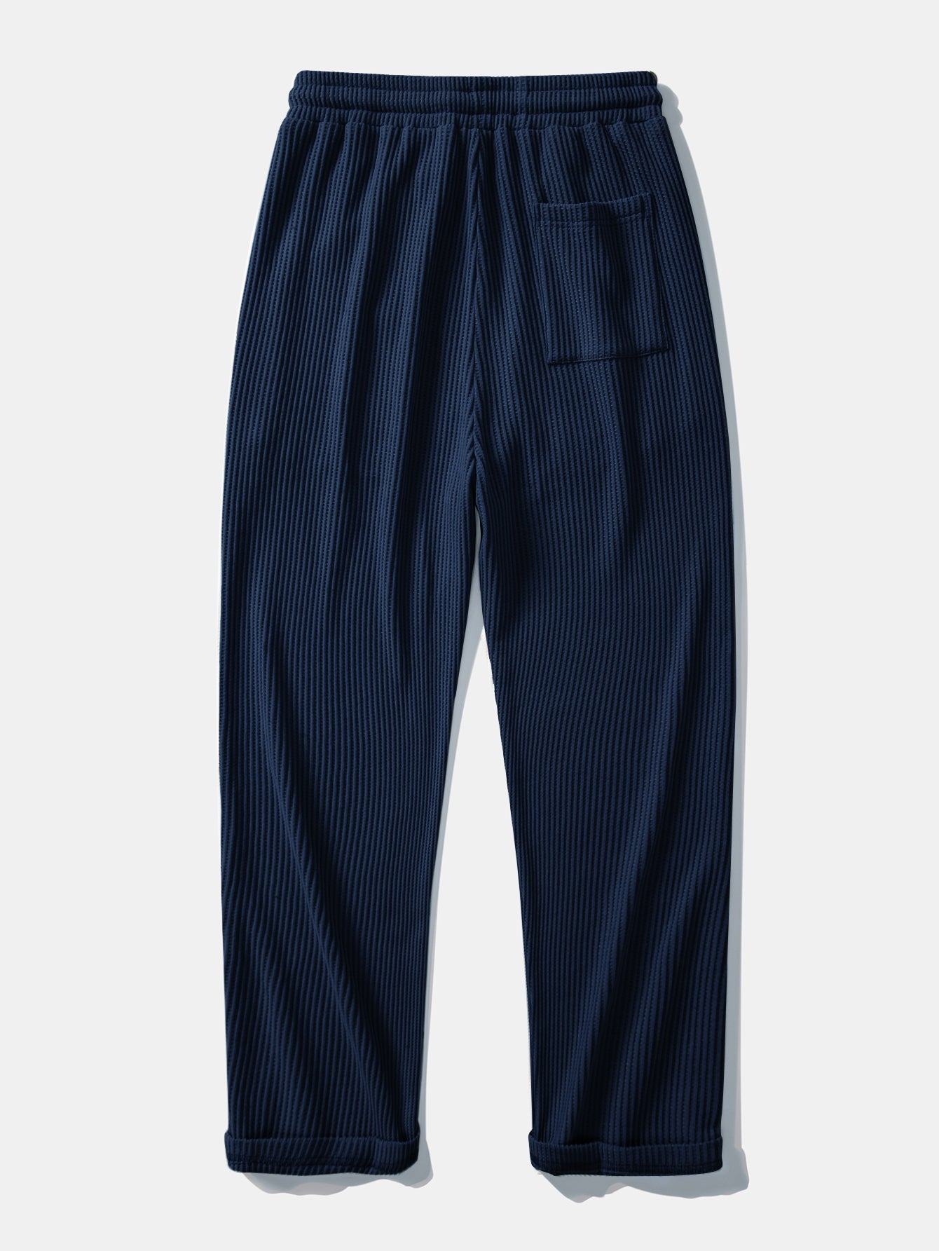 Waffle Johnny Collar Polo With Pocket & Drawstring Knitted Waffle Pants