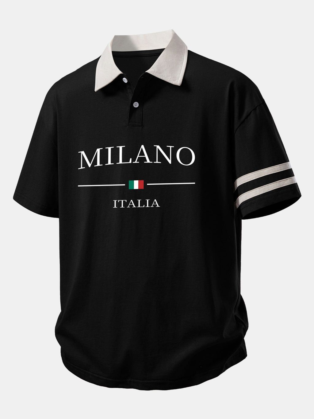 Relax Fit Milano Print Contrast Collar Polo Shirt & Corduroy 7" Shorts