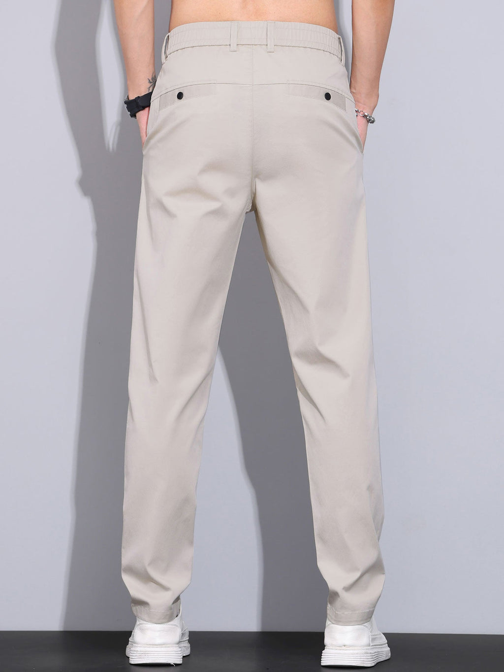Twisted Jacquard Knit Polo & Elastic Waist Straight Leg Trousers