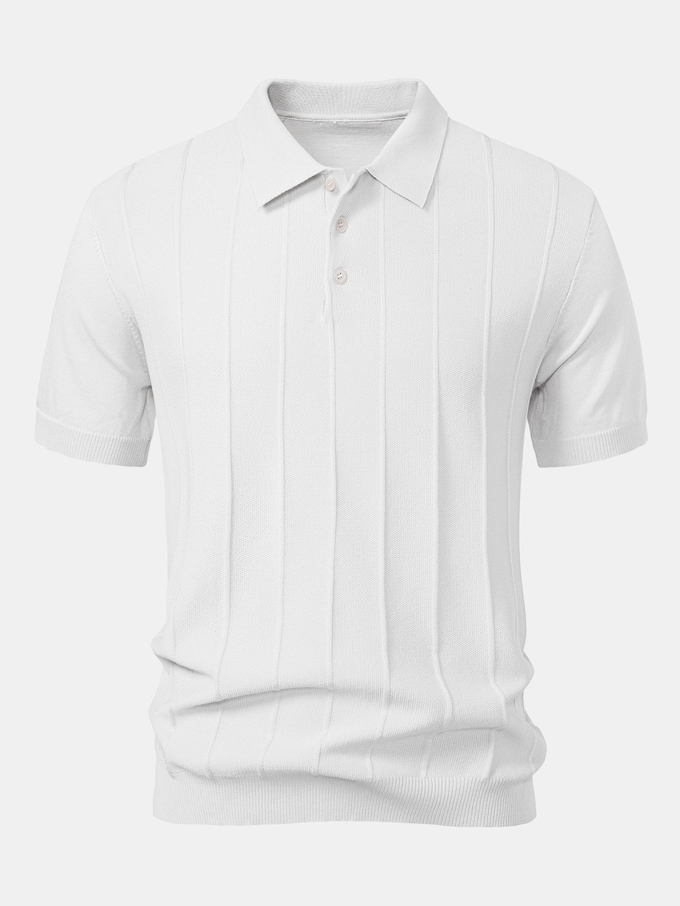 Stripe Jacquard Knit Polo Shirt & Slim Fit Tapered Trousers