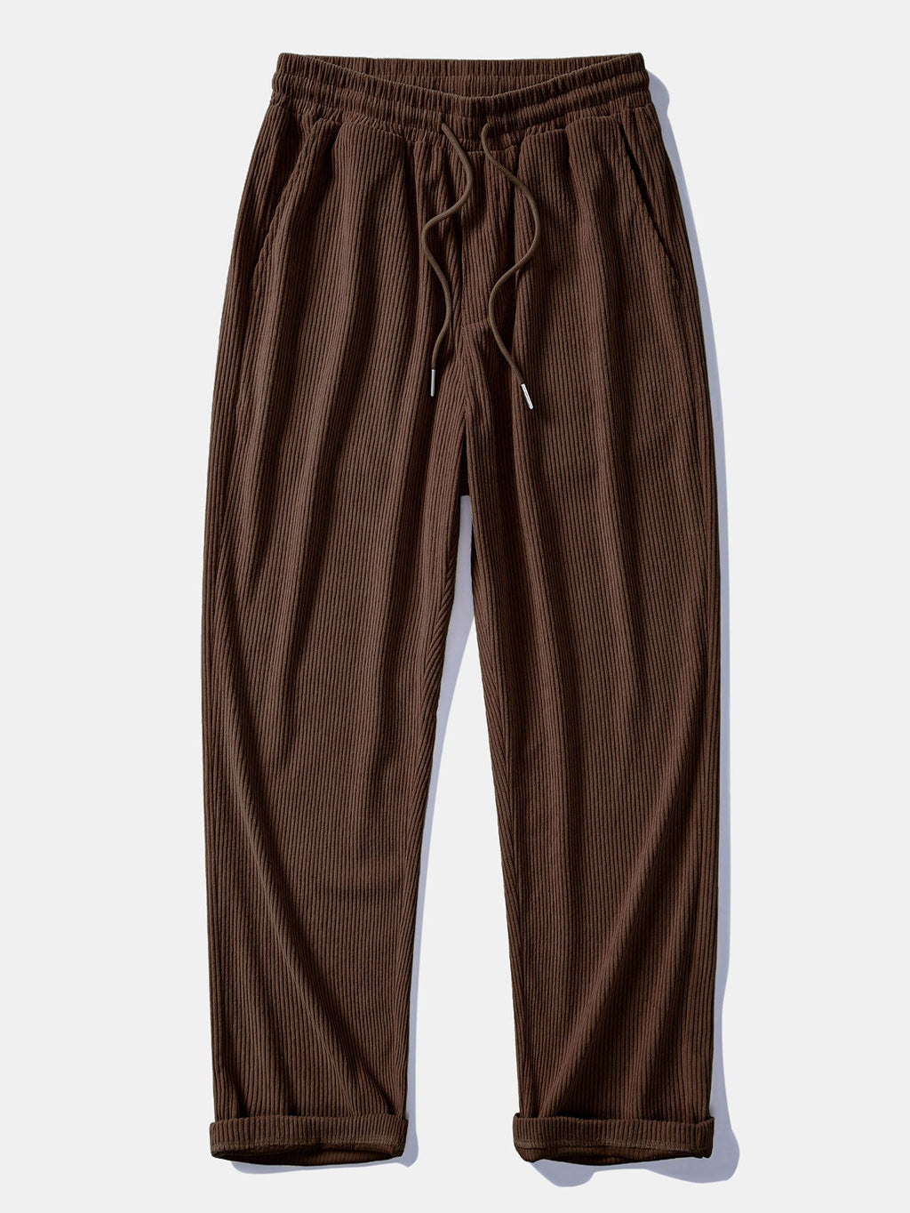 Relax Fit Contrast Corduroy Polo Collar Sweatshirt & Straight Leg Corduroy Pants