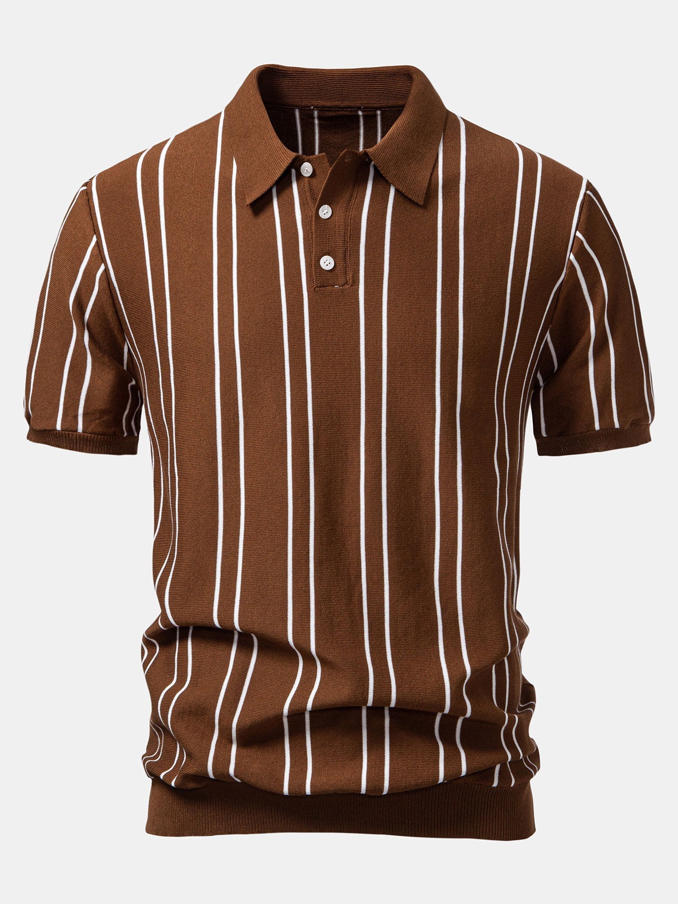 Striped Knitted Polo Shirt & Slim Fit Tapered Trousers