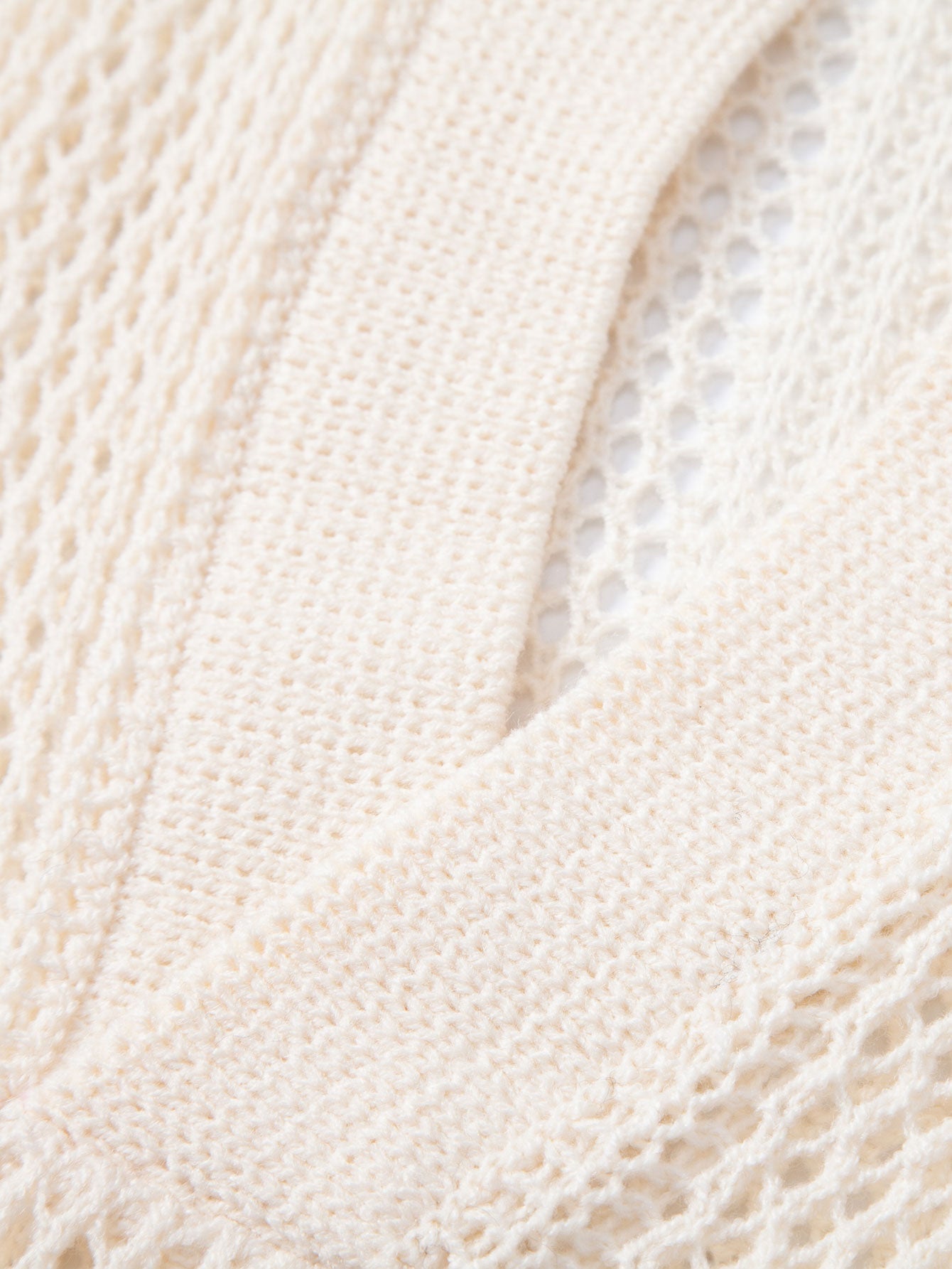 Relax Fit Crochet V Neck Knit Polo & Straight Leg Linen Pants