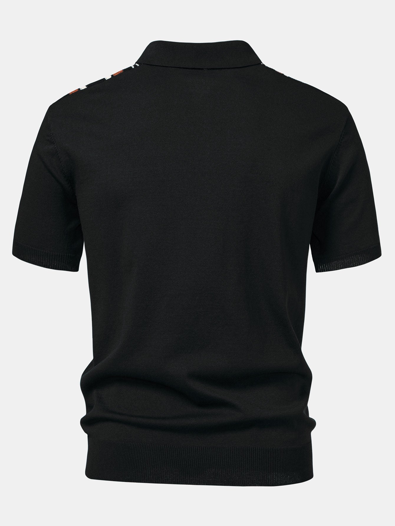 Stripe Knit Zip Up Polo Shirt & Slim Fit Tapered Trousers