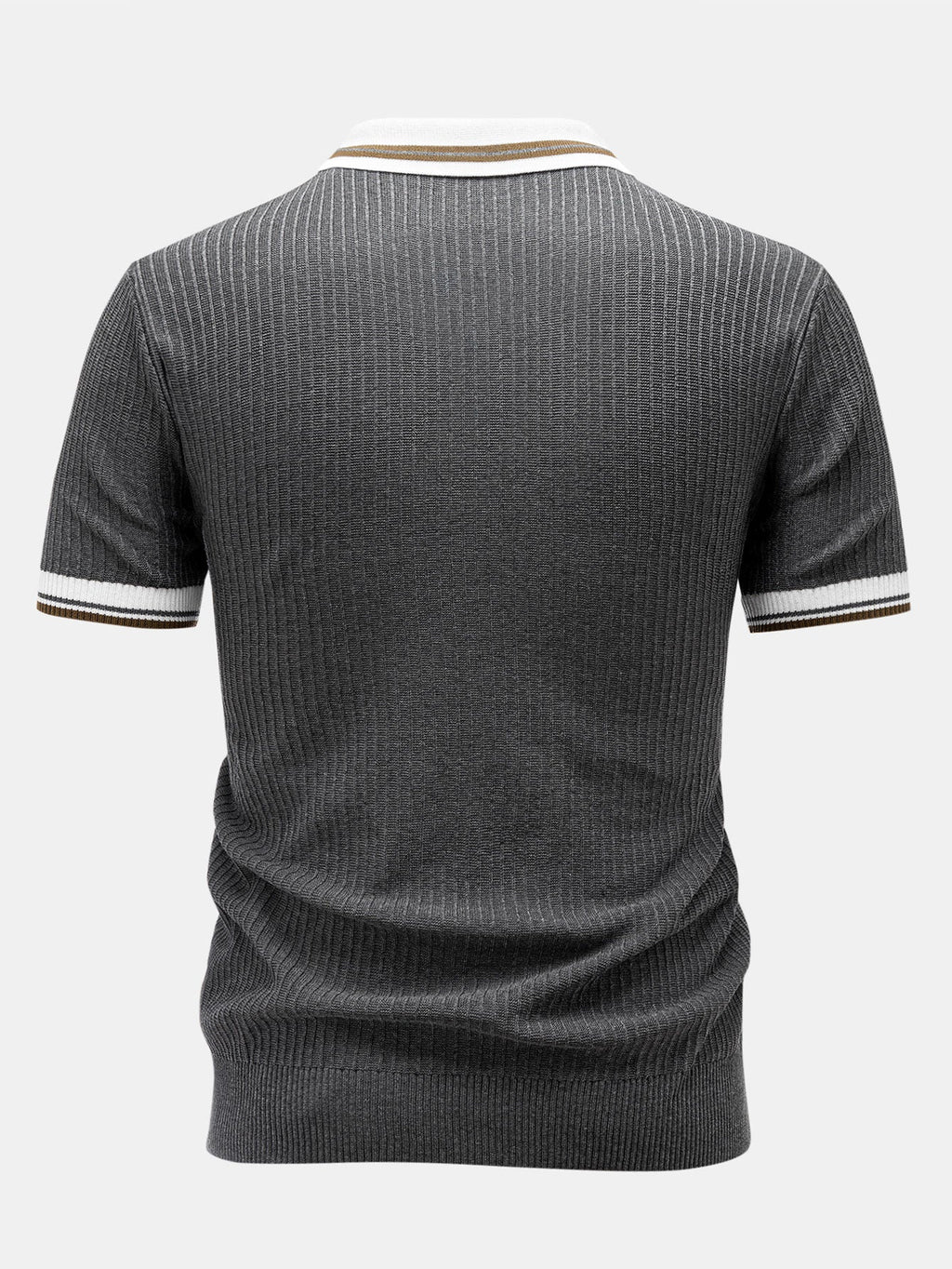 Contrast Trim Knit Polo Shirt & Slim Fit Tapered Trousers
